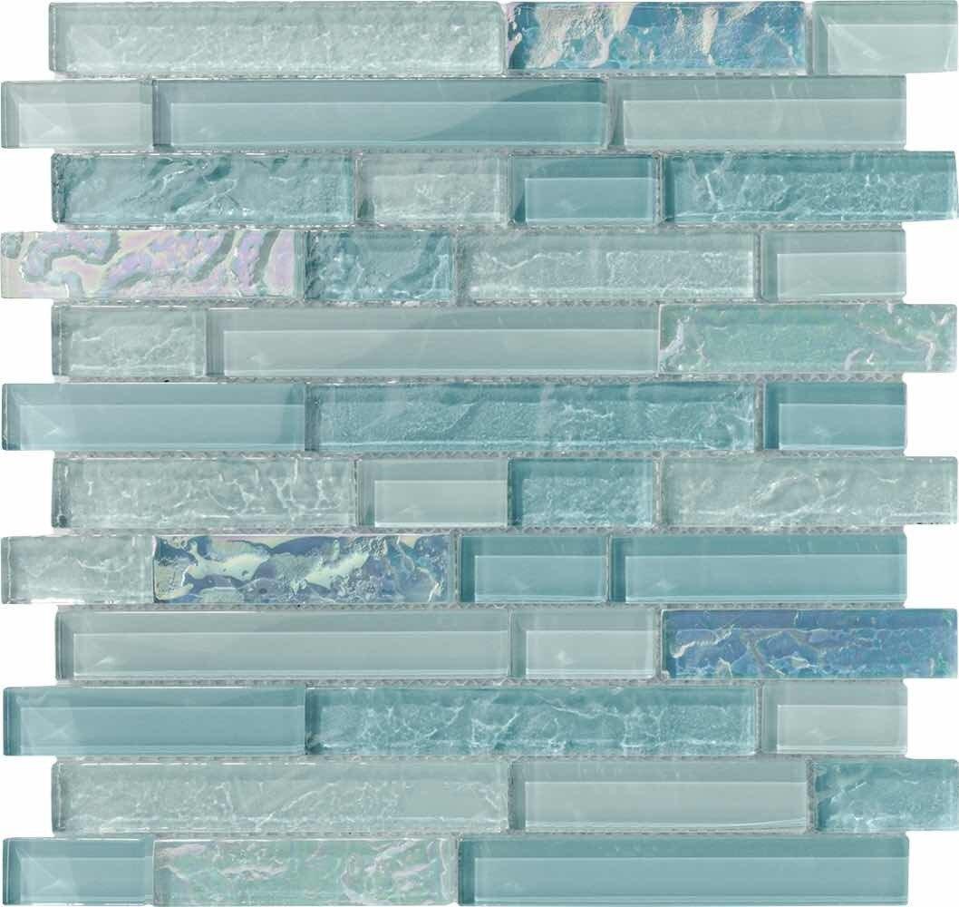 Premium Glass Pool Mosaic Tiles - Sea Foam Linear Blend for Swimming Pools, Backyard Decor & Spa Renovation | Waterproof & Durable for Indoor/Outdoor Use