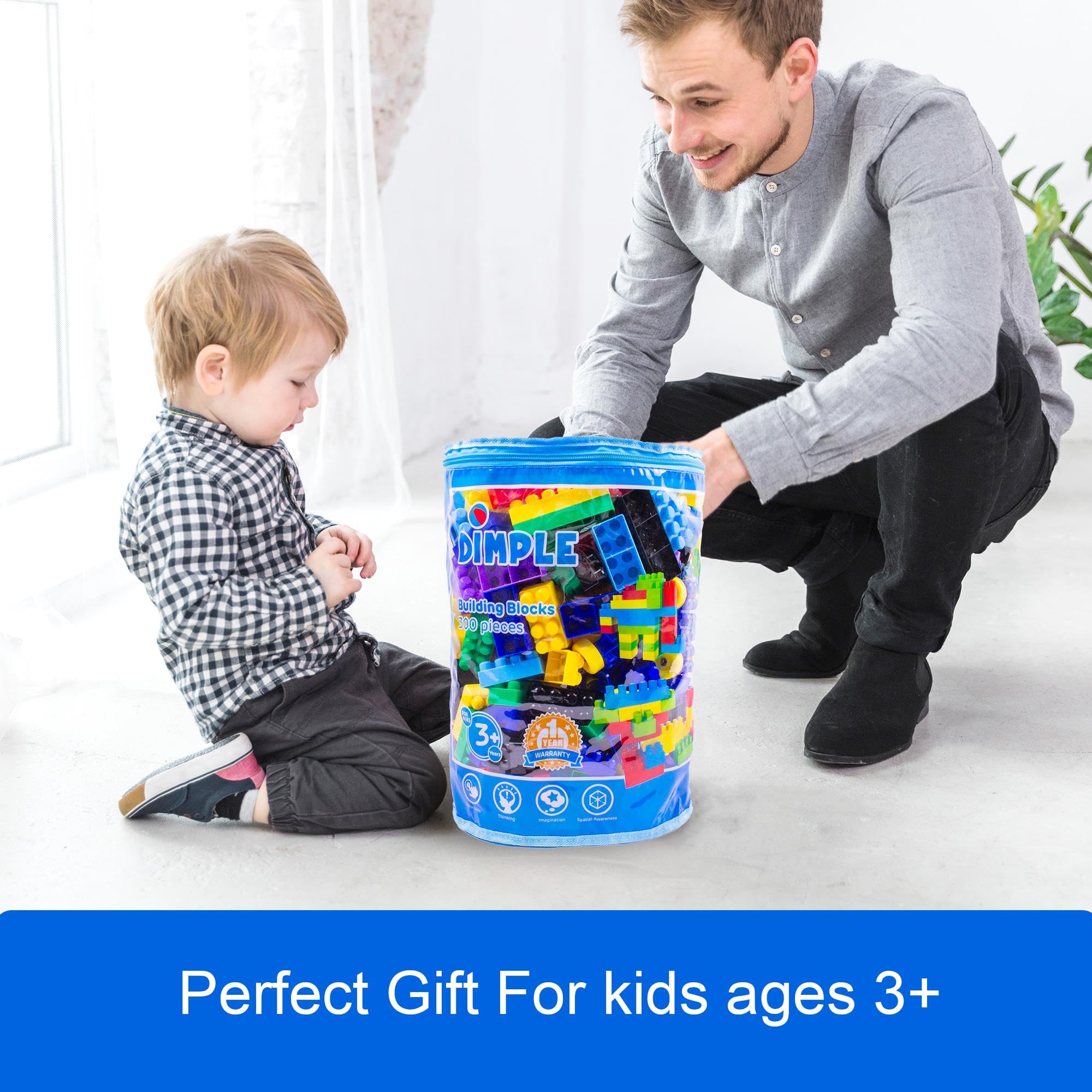 STEM Building Blocks for Toddlers (300 Pcs) - Educational Stacking Toys for Kids Ages 3+ | Perfect for Montessori Learning & Birthday Gifts