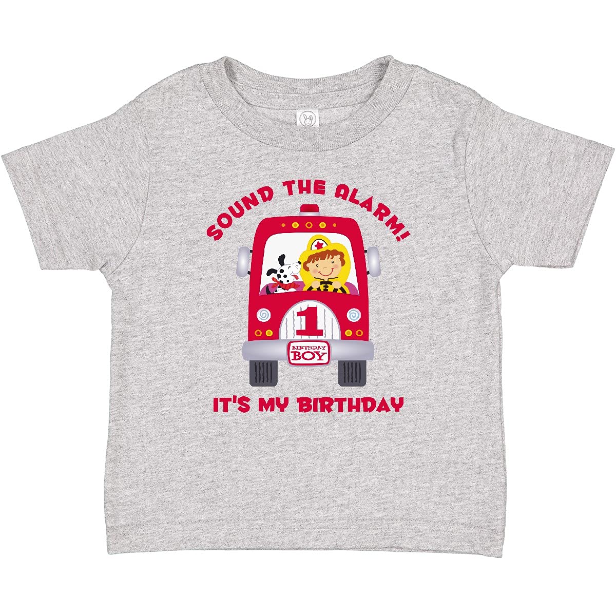 inktastic Fire Truck 1st Birthday Boy Baby T-Shirt - Cute Outfit for 12 Month Old’s Party & Photo Shoot