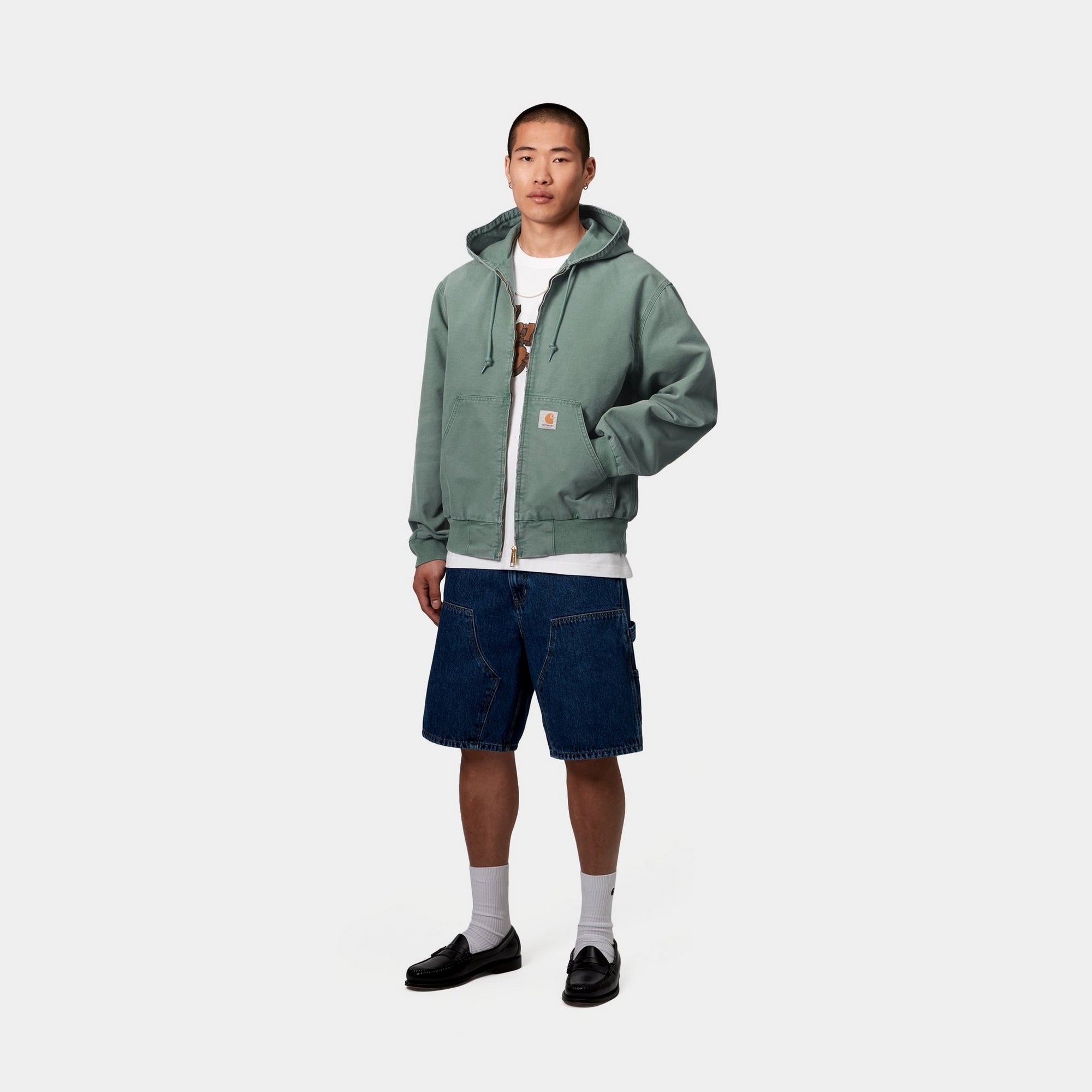 OG Active Jacket - Lightweight Spring Windbreaker for Men & Women | Stone Canvas Fabric in Silver Pine Color | Perfect for Outdoor Hiking, Jogging & Casual Wear
