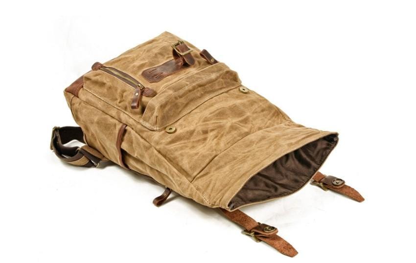 Durable Leather and Canvas Backpack Purse for Women - Stylish Laptop Bag for Work, Travel & School | Water-Resistant & Spacious Design