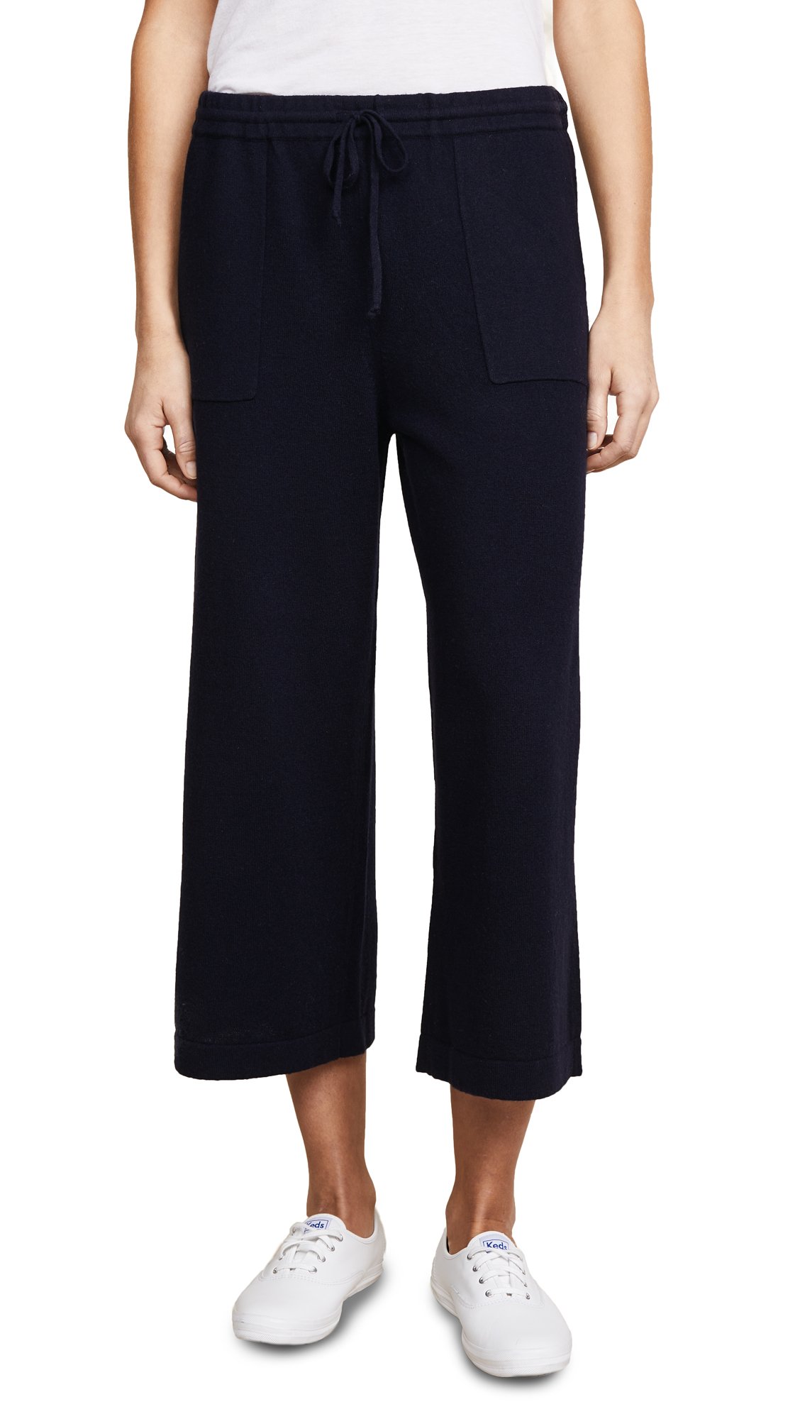 Vince Women's Wide Leg Crop Pants - High Waisted Casual Trousers for Summer, Coastal Blue, Size Large | Perfect for Beach Vacations, Office Wear & Weekend Outfits