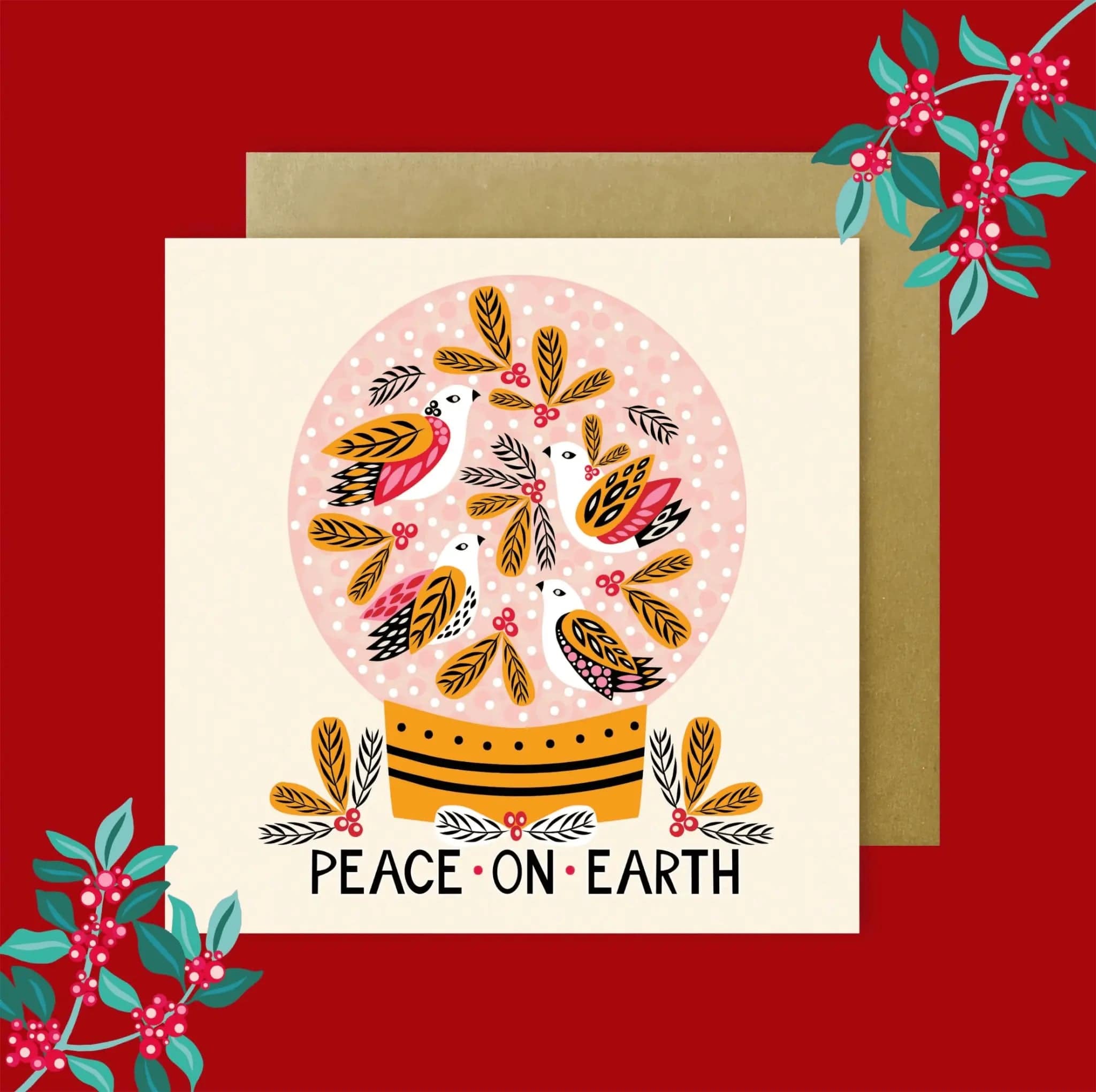 Christmas Dove Greeting Cards Set - 12 Pack Blank Inside Holiday Cards with Envelopes for Christmas Wishes, Holiday Greetings & Festive Celebrations