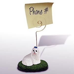 Premium Maltese Note Holder - Cute Dog Design Memo Clip for Office Desk, Kitchen, or Gift - Organize Bills, Photos & Notes