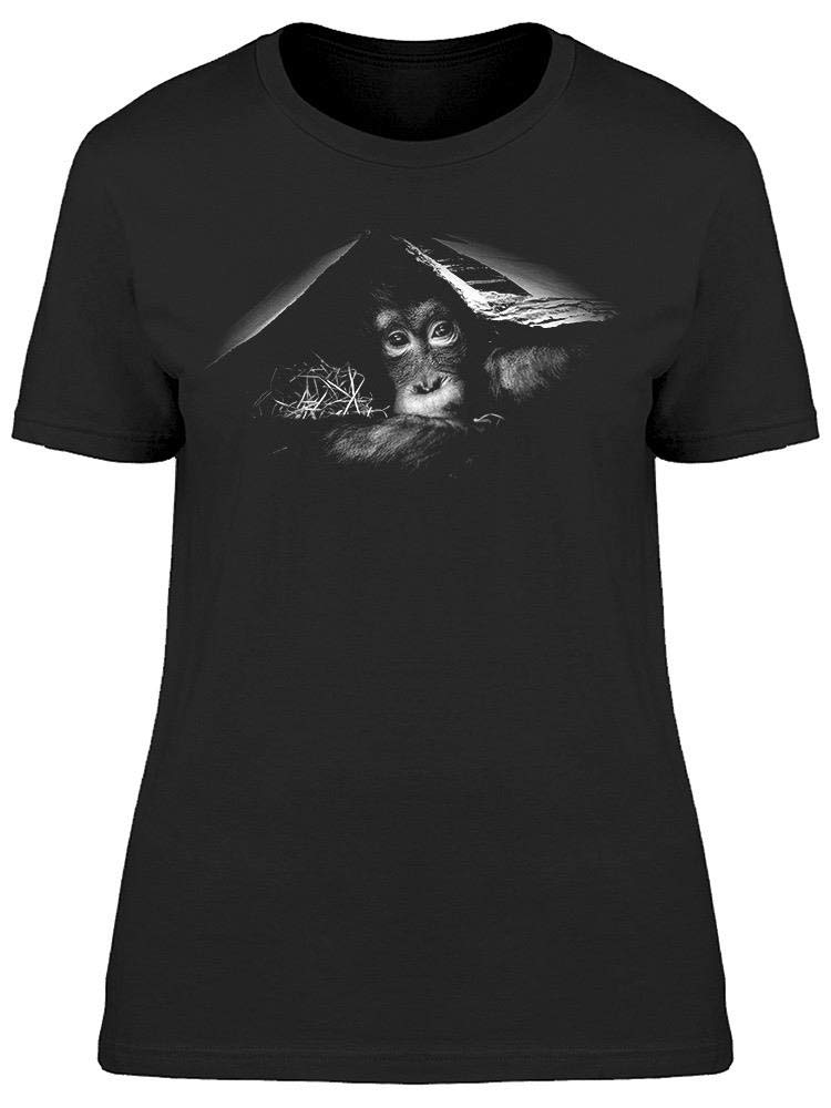 Smartprints Funny Monkey Under Paper Graphic T-Shirt for Women - Casual Wear, Gifts & Everyday Outfits