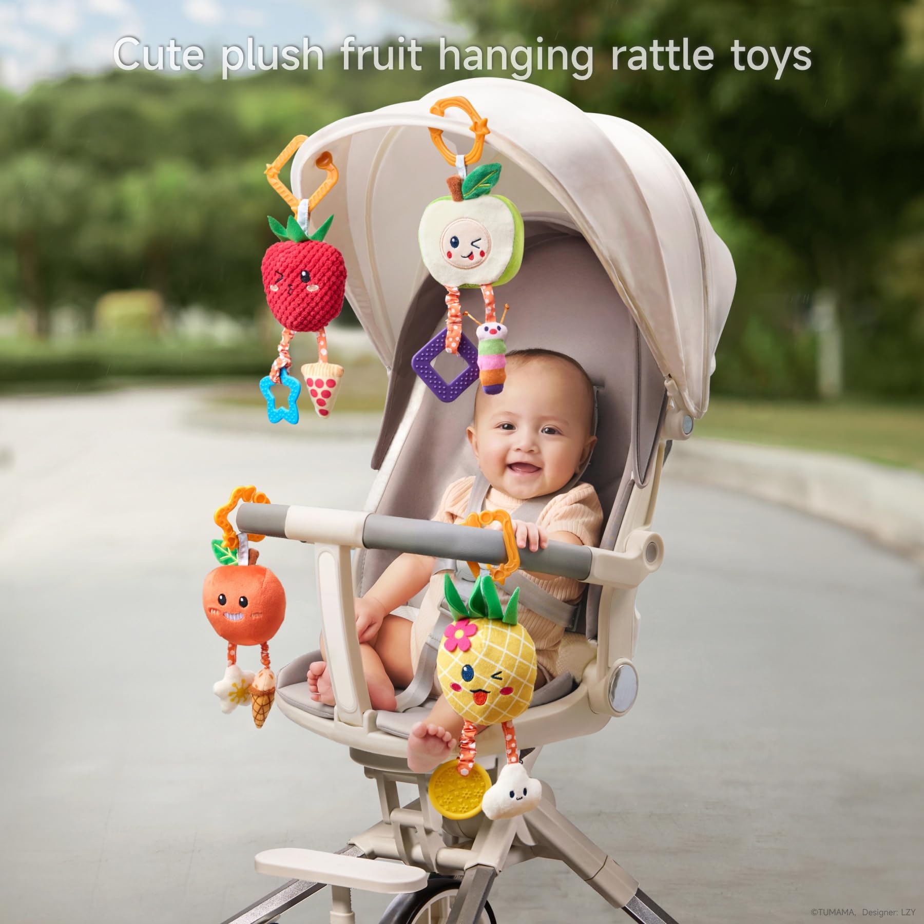 Baby Rattles & Plush Wind Chime Toys for 3-12 Months - Stroller & Crib Mobile for Boys Girls