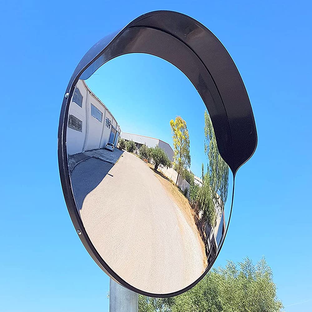 80cm/31.5in Adjustable Convex Safety Mirror - Wide-Angle Panoramic Traffic Mirror for Driveways, Garages, Warehouses, Shops & Offices - Eliminate Blind Spots & Improve Safety in Parking Areas, Intersections & Tight Spaces