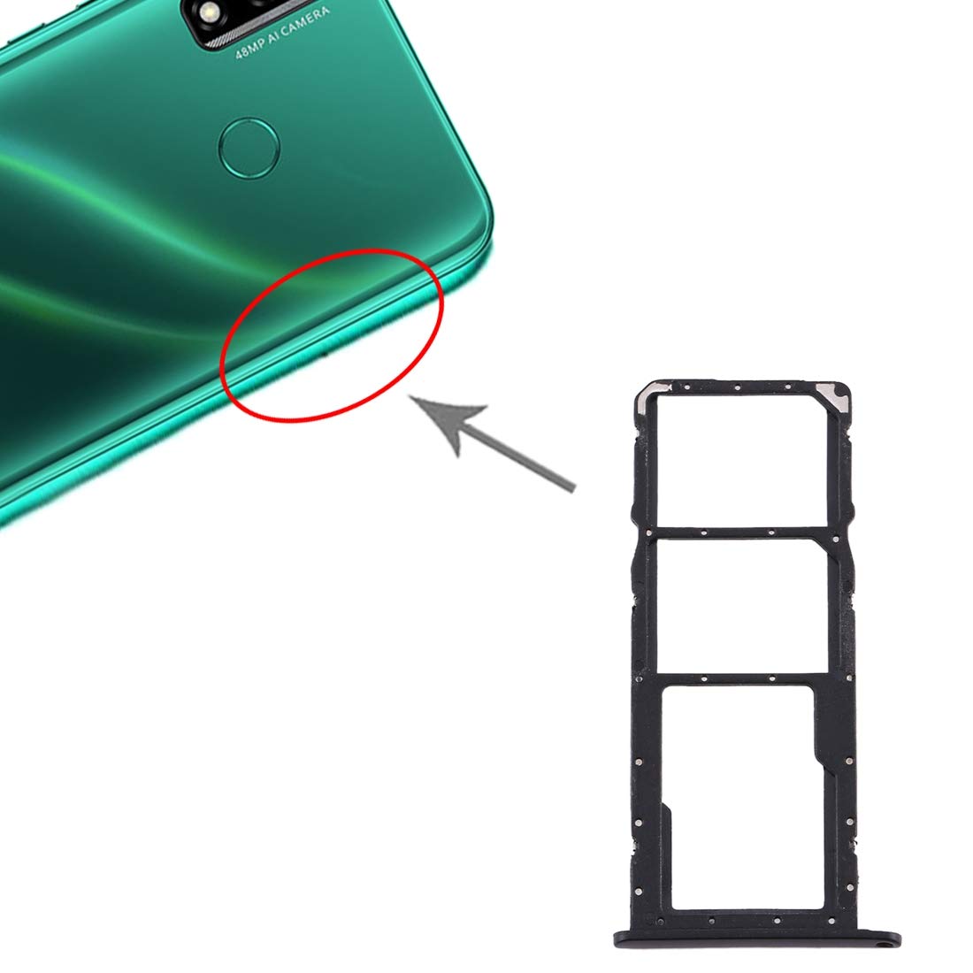 Huawei Y8s SIM Card Tray & Micro SD Card Holder - Replacement Phone Accessories for SIM and Memory Card Storage | Perfect for Travel, Business, and Everyday Use