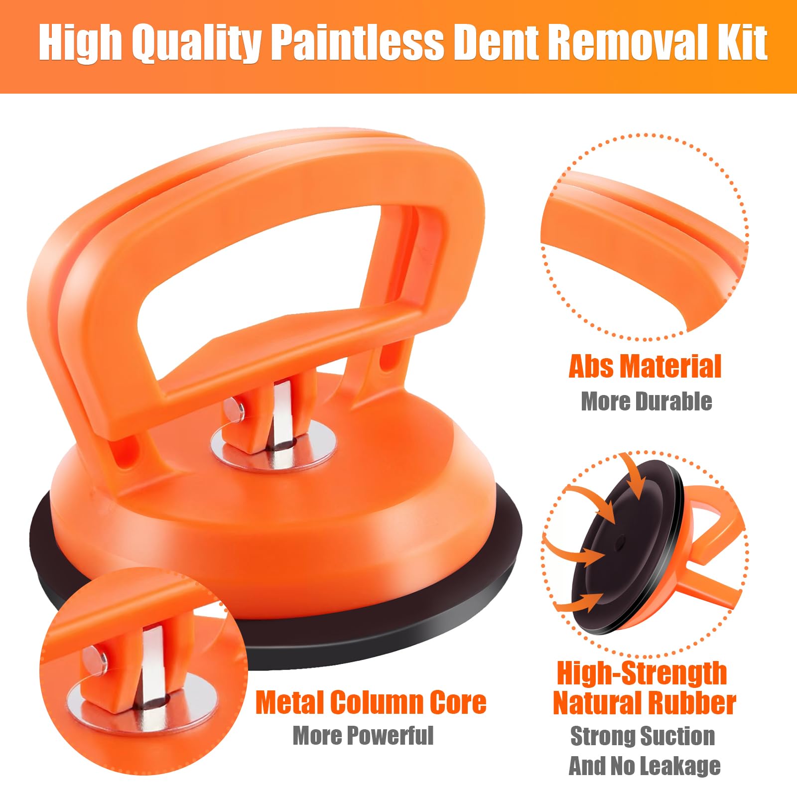 7-Piece Car Dent Puller Kit - Paintless Dent Removal Tool for Hail Dents, Suction Cup for Glass & Screens - Auto Body Repair & DIY Car Dent Fixing (Perfect for Garage, Roadside, and Home Use)