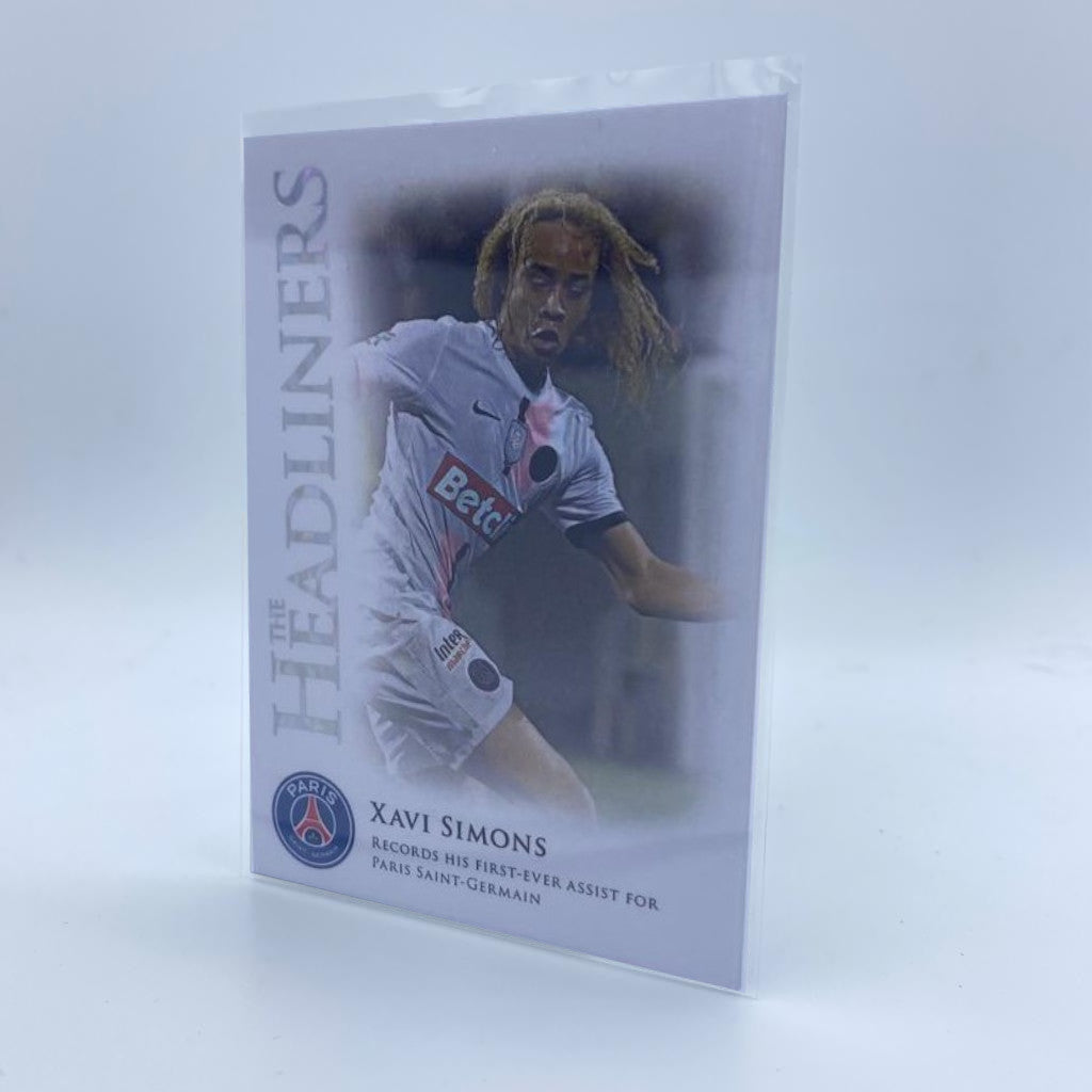 Xavi Simons Headliners #PH20 PSG Exclusive 2022 Futera Soccer Card - Rare Collectible for Fans & Investors - Perfect for Trading, Gifts, and Display