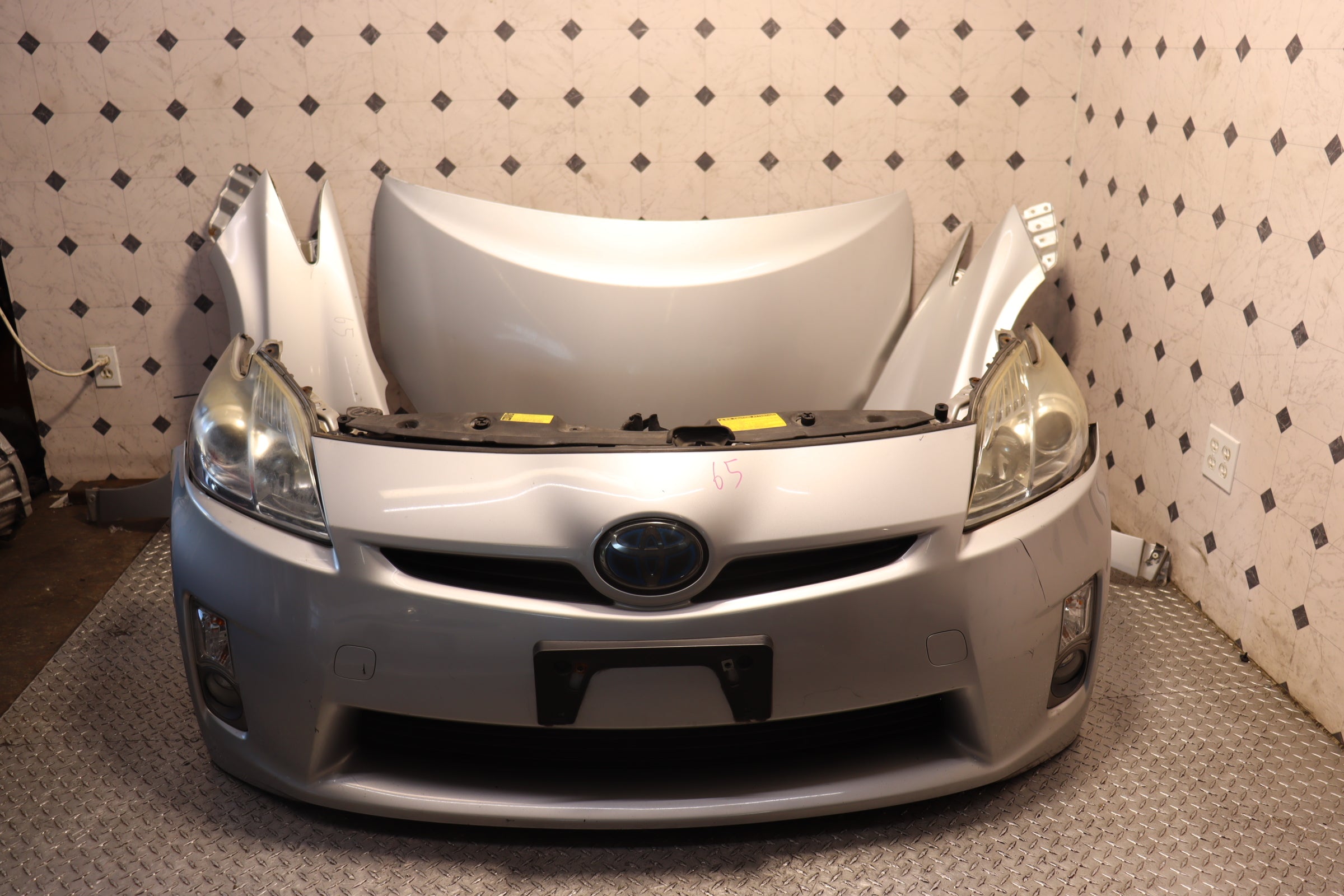 JDM 10-15 Toyota Prius Hybrid Front End Nose Cut Replacement with Hood & Fenders - Silver | Direct Fit Replacement for 2010-2015 Prius | Perfect for Body Repair & Custom Builds