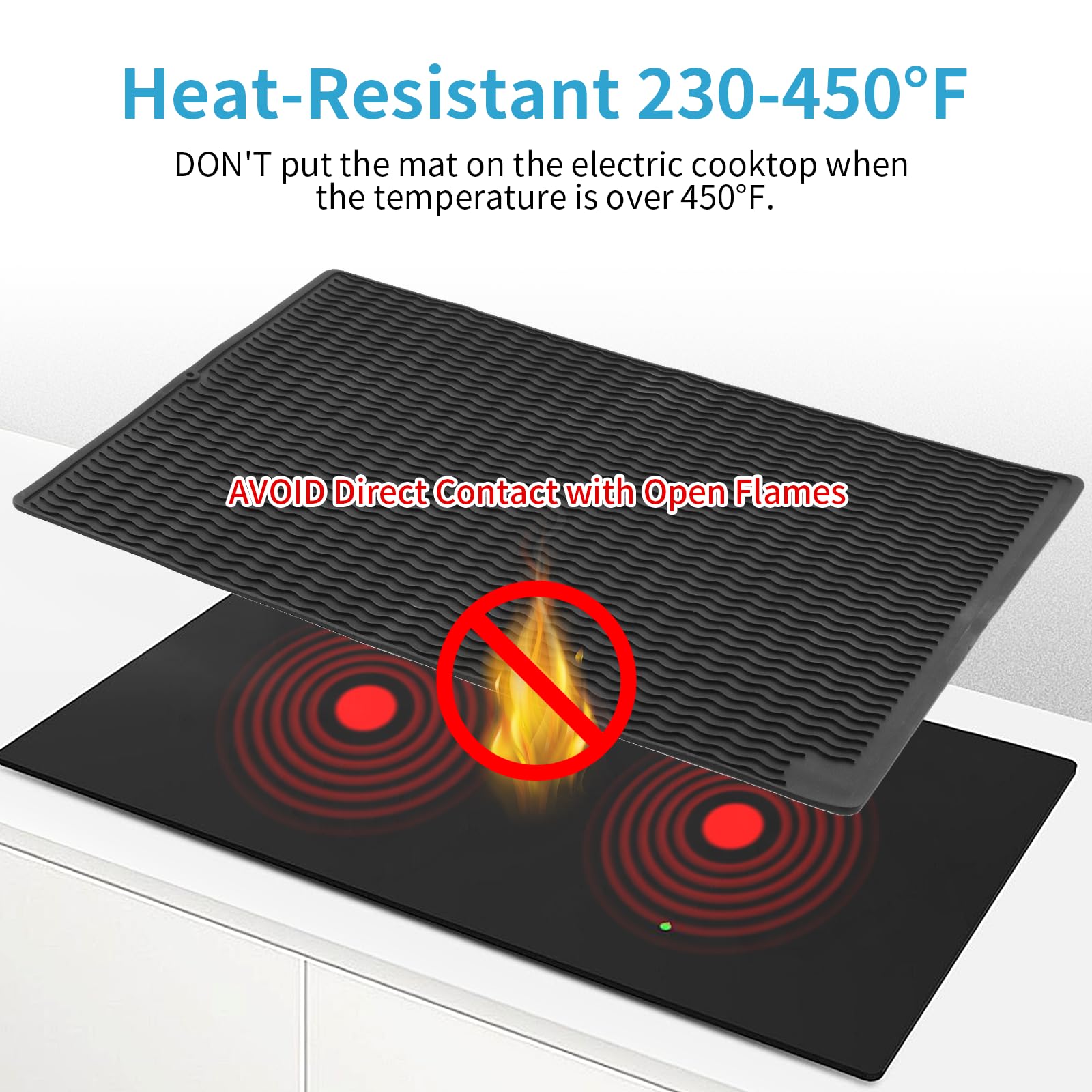 **OTraki 28 x 20 Inch Silicone Stove Top Cover – Heat-Resistant Electric & Induction Cooktop Mat, Washable Kitchen Counter Protector – Perfect for Cooking, Dish Drying & Countertop Protection**