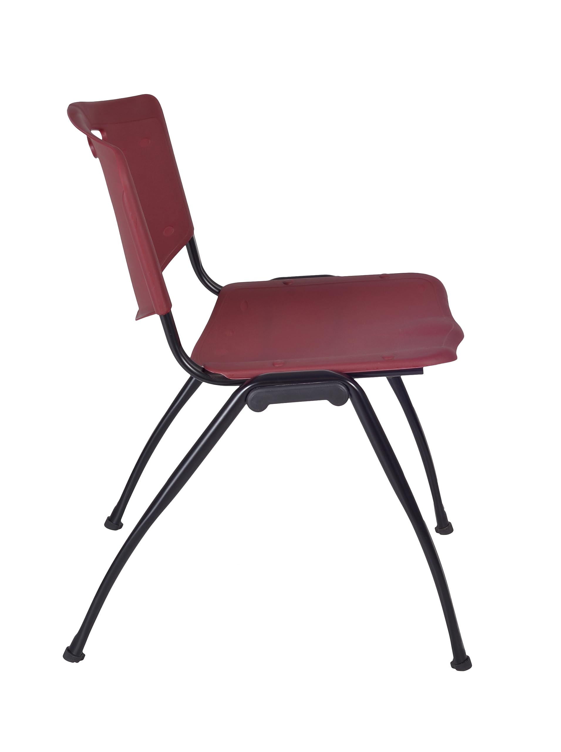 Regency Kobe 30-Inch Square Breakroom Table with 4 Stackable Chairs - Cherry Wood & Burgundy Upholstery - Office, Conference Room, Cafeteria Dining Furniture Set