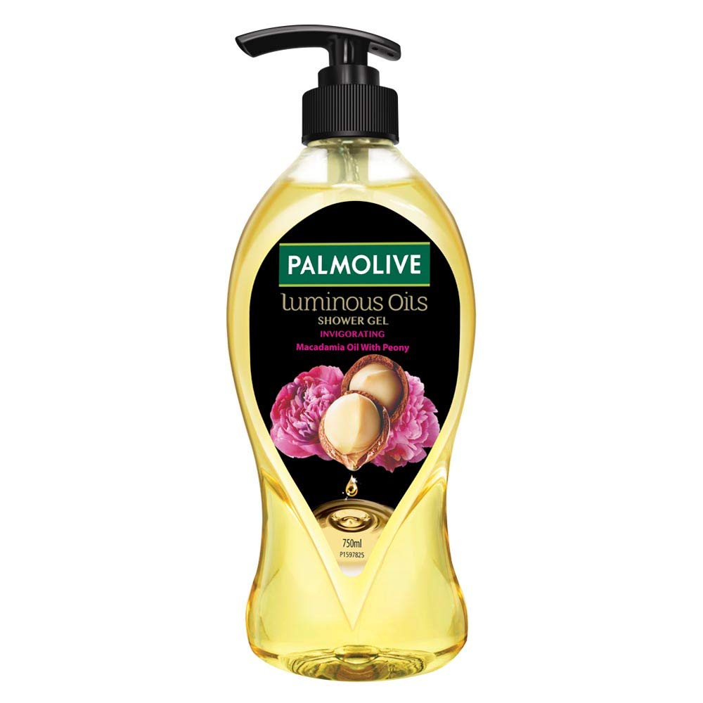 **Palmolive Luminous Oils Invigorating Body Wash with 100% Natural Macadamia Oil & Aroma Absolute Relax Shower Gel, 750ml Pump – Hydrating & Refreshing for Daily Skincare & Spa-Like Bath Experience**