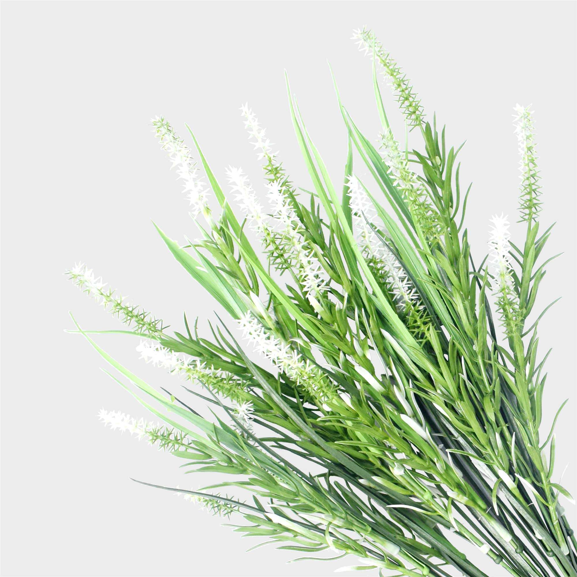 5 Pack Long Stem White Lavender 50cm UV Resistant Artificial Flowers for Home Decor, Wedding Centerpieces, Wall Plants & Floral Arrangements