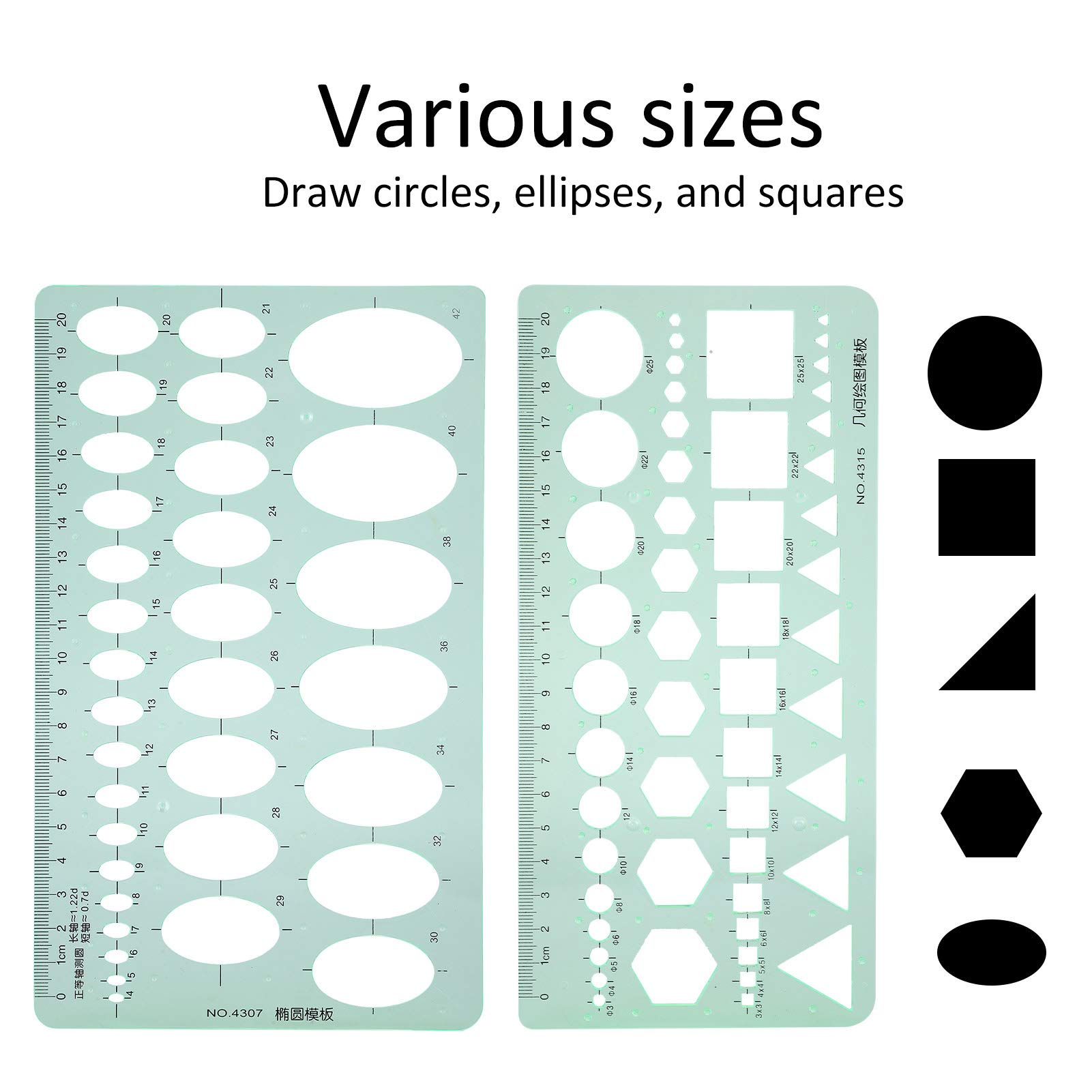 12-Piece Multifunctional Geometric Drawing Template Set - Drafting Ruler, Measuring Stencil & Design Tool for Architects, Engineers, Students | Perfect for School Projects, Office Work & DIY Crafts