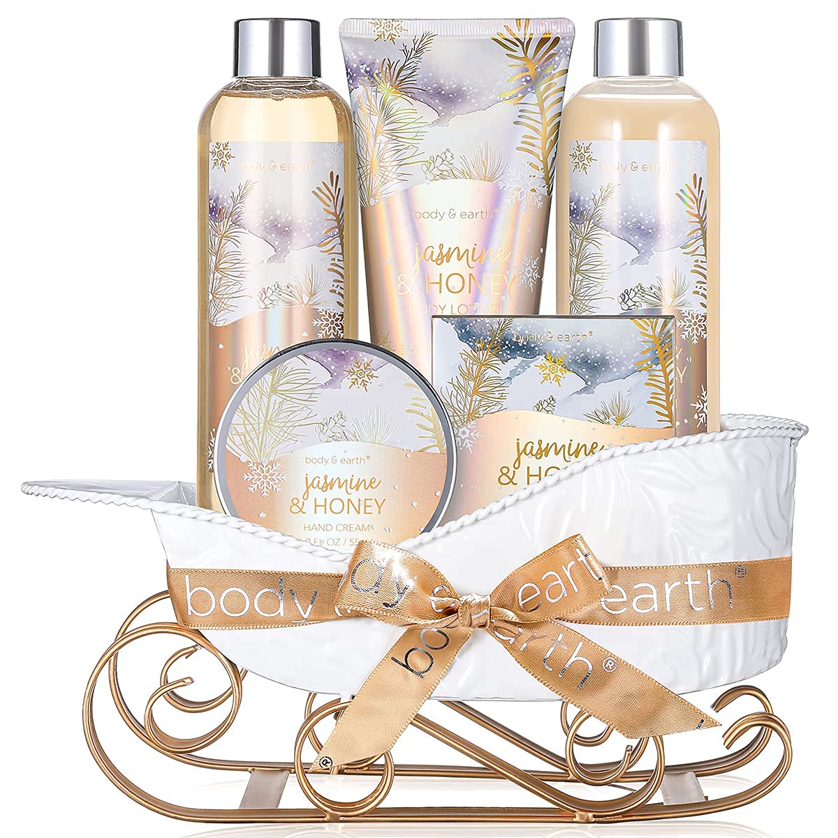 Luxury Spa Gift Set for Women - 11 Pcs Bath & Body Set with Relaxing Ocean, Jasmine & Honey Scent - Perfect Birthday, Anniversary & Holiday Gifts - Ideal for Self Care, Relaxation & Pampering