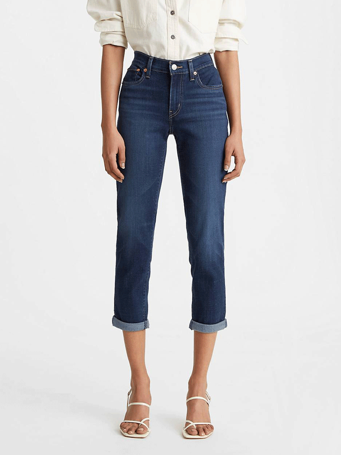 Levi's Women's Mid Rise Boyfriend Jeans in Cobalt Wash - Comfortable & Stylish Denim for Casual Outfits and Everyday Wear