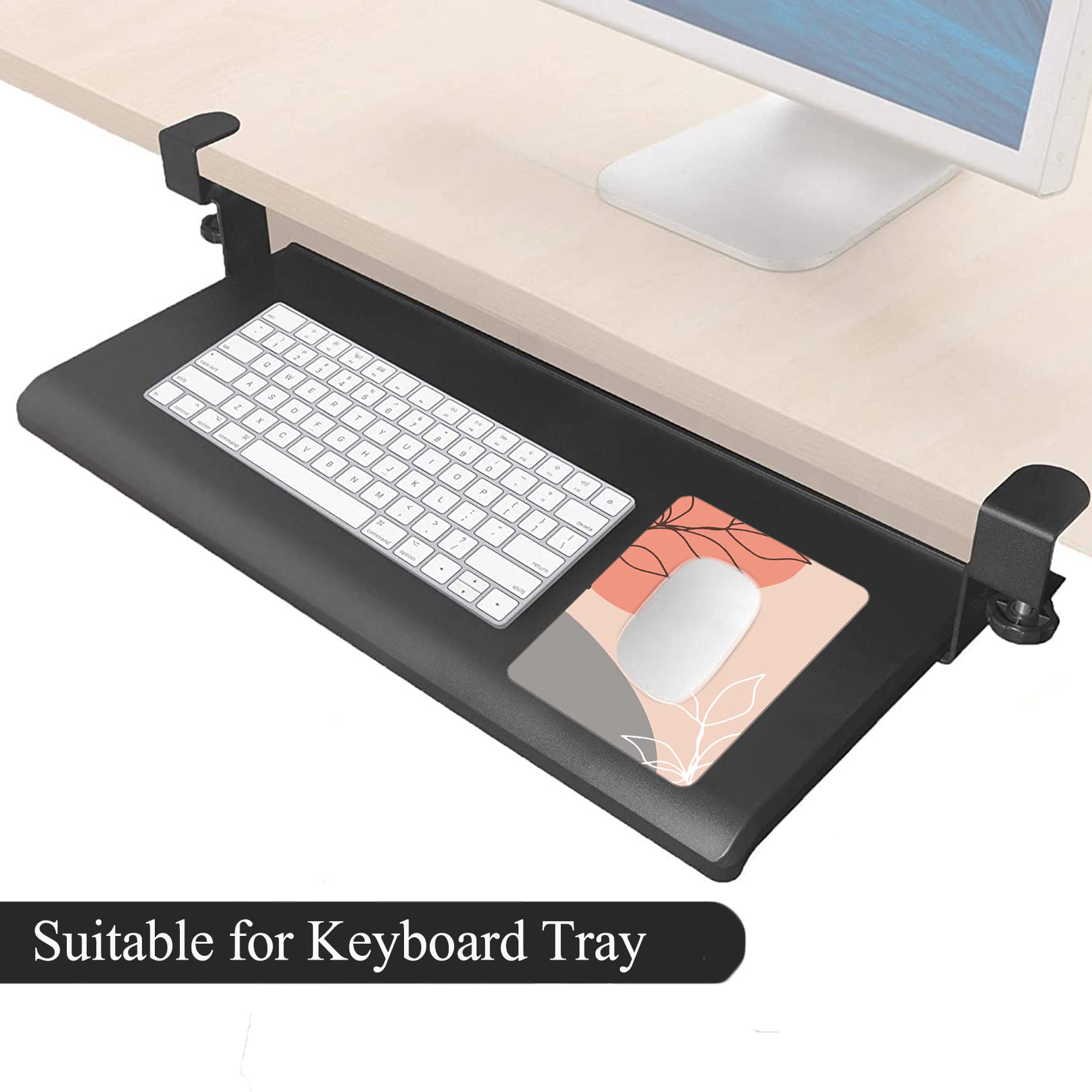6x8 Inch Mini Mouse Pad - Portable Small Mouse Pad with Non-Slip Rubber Base, Cute Square Waterproof Desk Mat for Wireless Mouse & Laptop - Perfect for Travel, Home & Office Use (Modern Leaves Design)