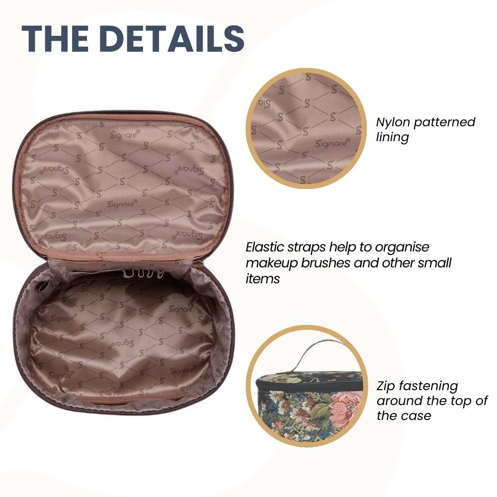 **Signare Women's Vanity Bag - Waterproof Toiletry & Makeup Travel Organizer with 14 Stylish Designs - Perfect for Travel, Gym, and Daily Essentials Storage**