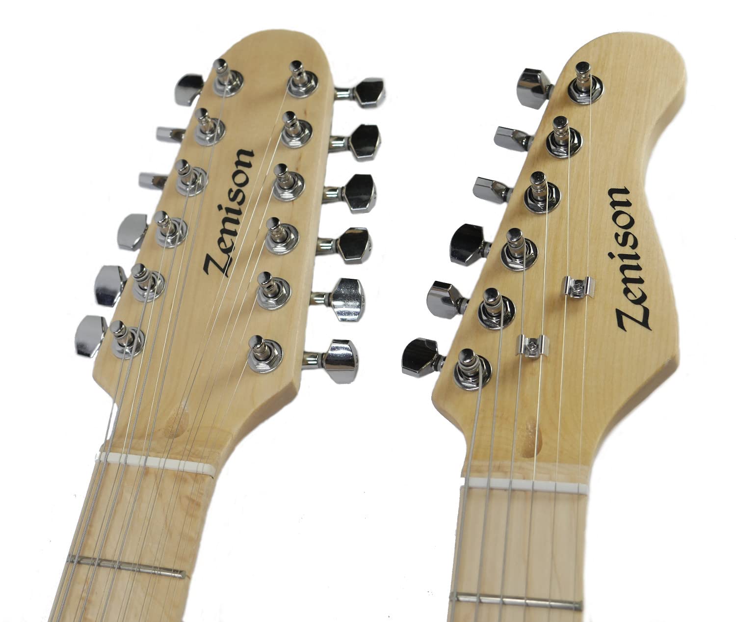 Zenison Double Neck Electric Guitar - White 12 String & 6 String Hybrid Guitar for Professional Musicians & Performers | Perfect for Live Shows, Studio Recording & Rock Performances