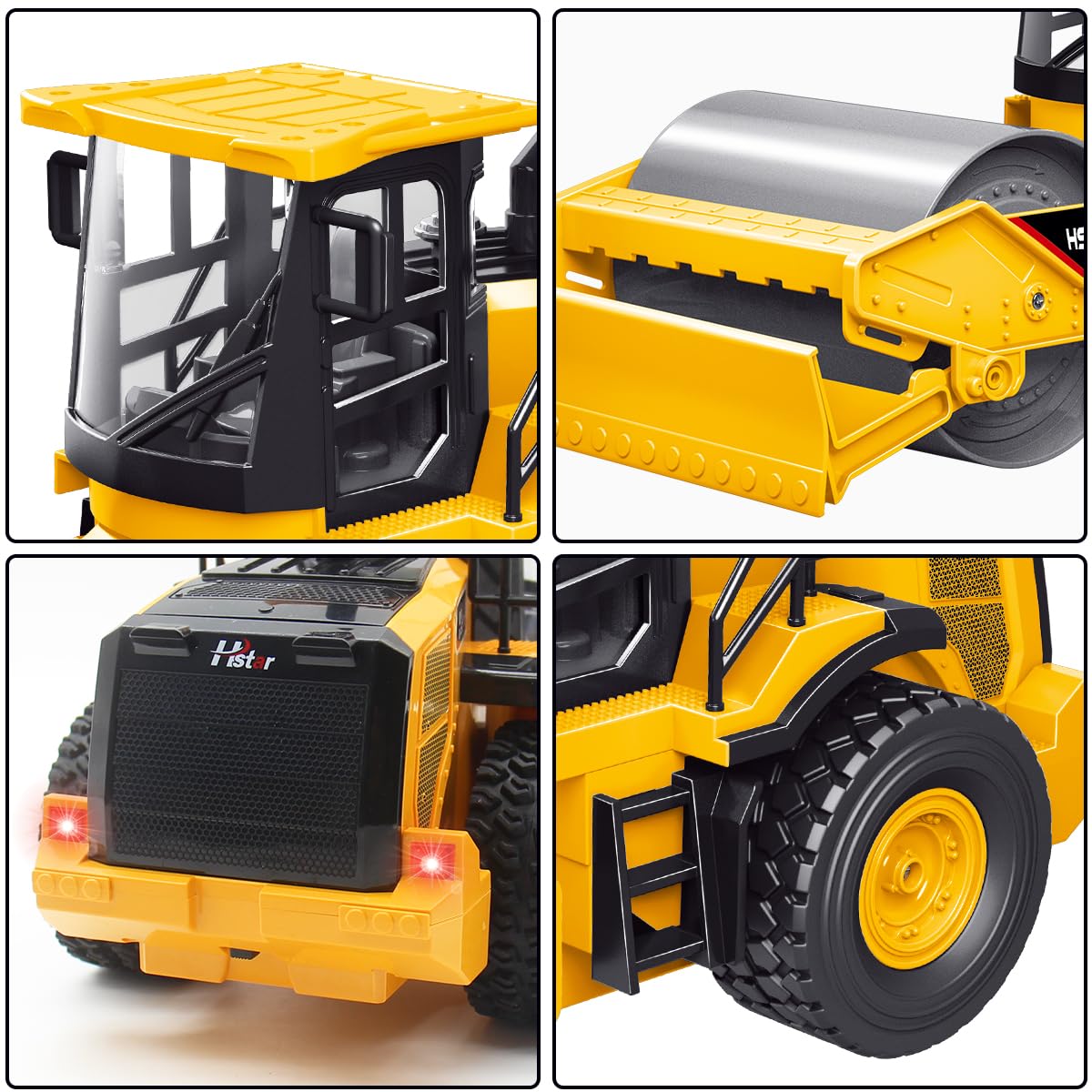 Remote Control Road Roller Toy - 7 Channel RC Construction Vehicle with Realistic Sound & Lights, Durable Garbage Truck Toy for Boys, Kids & Adults | Perfect for Construction Play, Birthday Gifts & STEM Learning