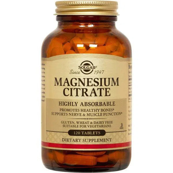 Solgar Magnesium Citrate Supplement 400mg - High Absorption for Muscle Relaxation, Sleep Support & Heart Health - Vegan, Non-GMO - Ideal for Athletes & Stress Relief