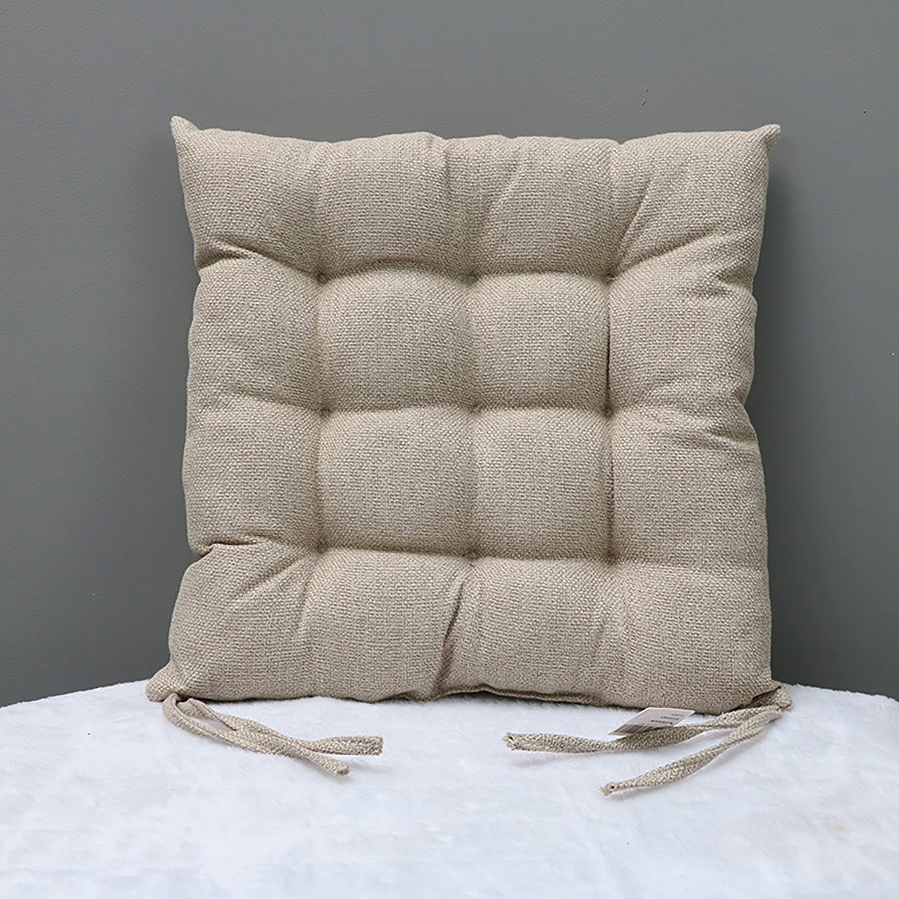 Premium 6-Pack Japanese-Style Thickened Linen Dining Chair Cushions - 2