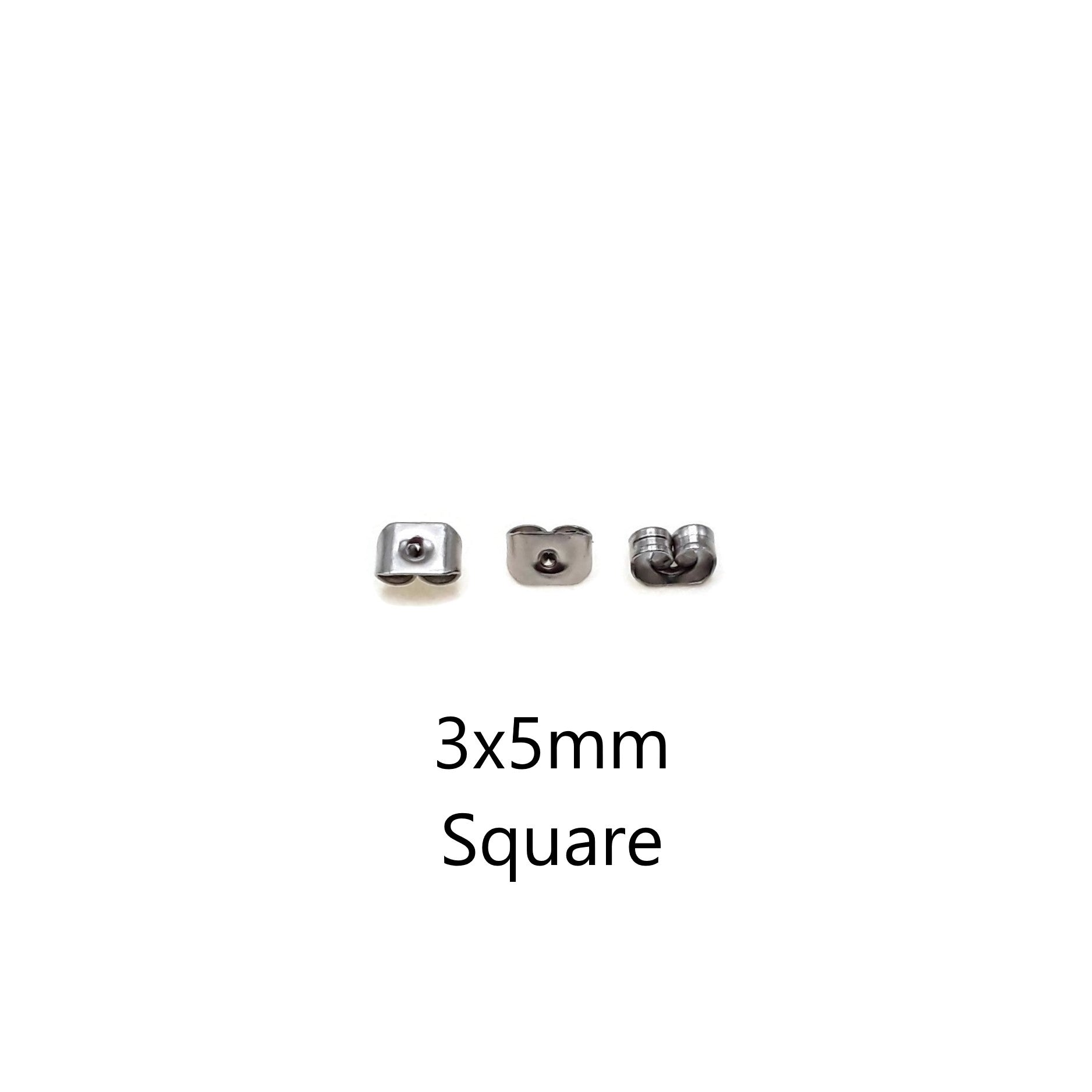 304 Stainless Steel Earring Nut Backs - 3x5mm & 3x6mm (400 Pieces/Bag) - Secure Earring Backings for Studs, Hoops & Dangle Earrings - Jewelry Making & Repair Essential Accessories