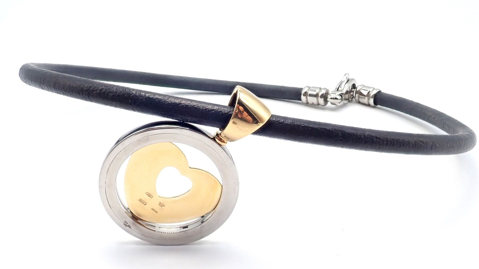 Authentic Bvlgari Bulgari Tondo 18k Yellow Gold & Steel Heart Pendant Necklace for Women - Elegant Jewelry Gift for Anniversary, Valentine's Day & Special Occasions
