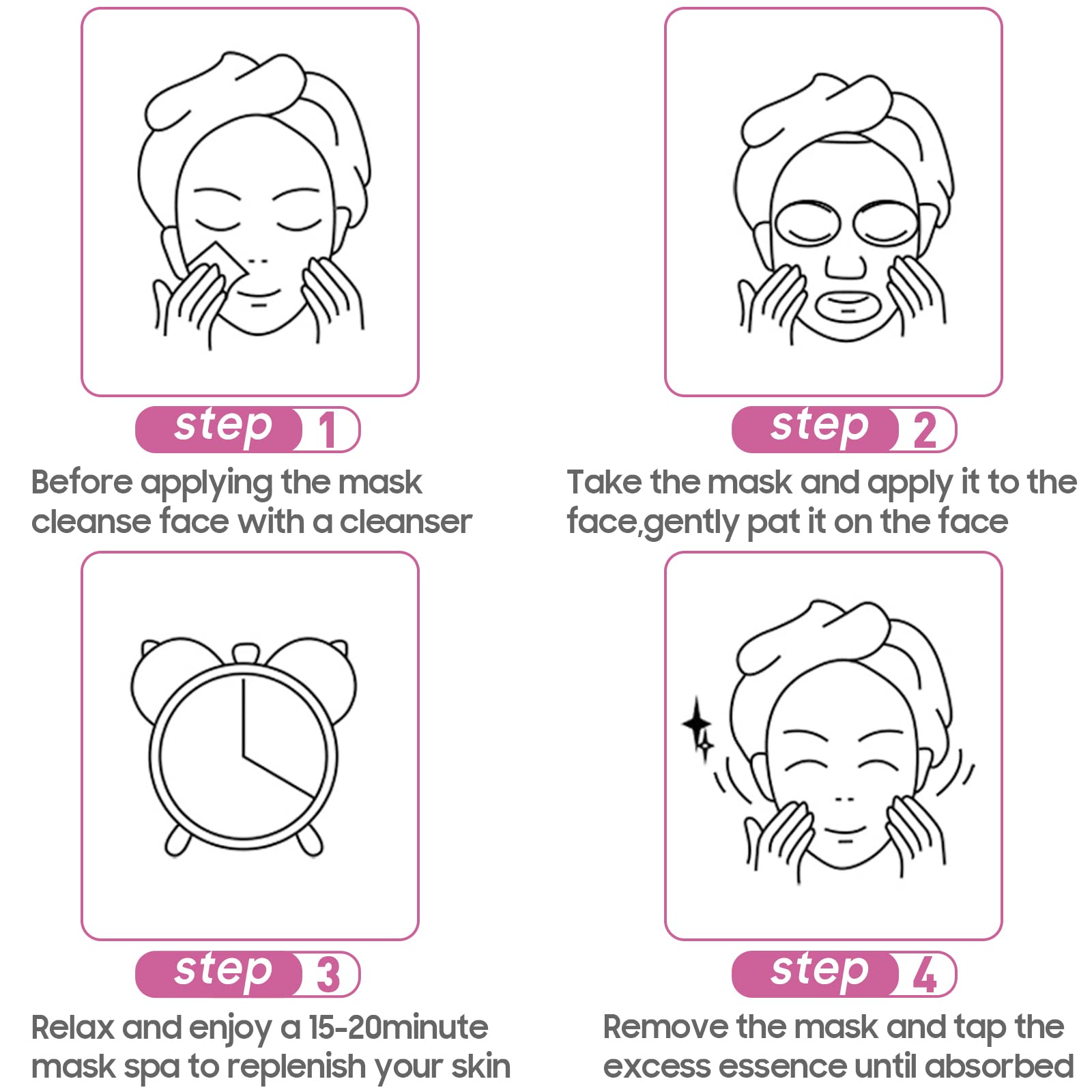 Jakuva 12PCS Collagen Facial Mask Set - Deep Hydrating Anti-Aging Face Sheet Masks for Wrinkle Reduction & Skin Firming, Rose Scented Skincare Treatment | Perfect for Spa Night, Self-Care Routine & Gift Giving