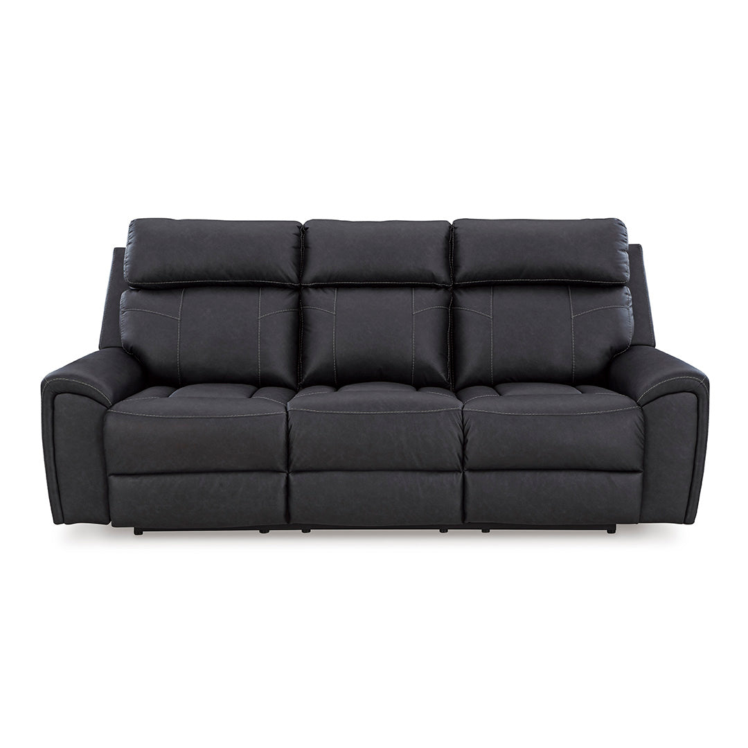 Montacute Reclining Sofa - 3-Seater Leather Recliner Couch with Cup Holders & USB Ports | Perfect for Living Room, Home Theater & Family Relaxation