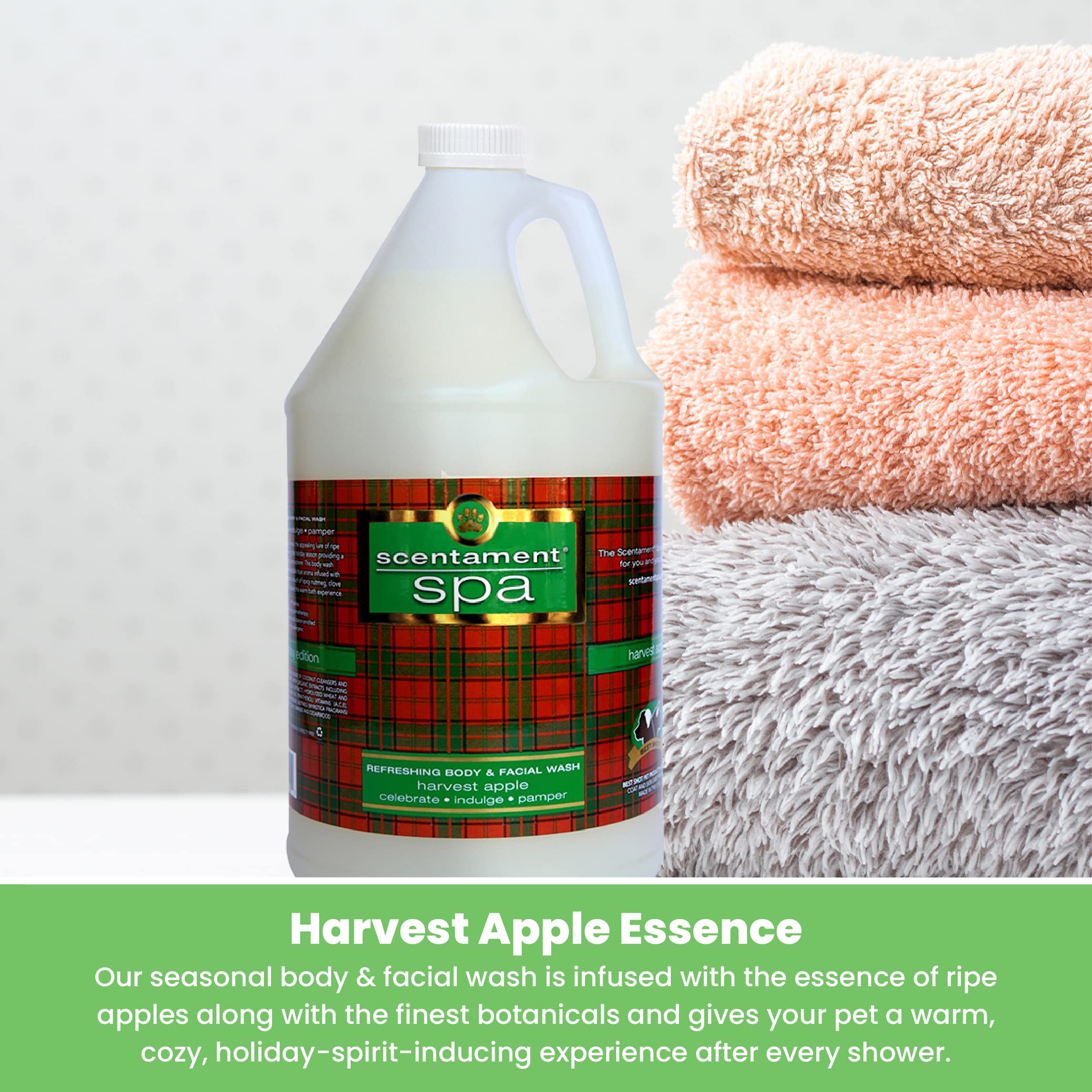 Best Shot Scentament Spa Seasonal Facial & Body Wash - Harvest Apple Scent, 1 Gallon | Hydrating Cleanser for Face & Body | Perfect for Spa Days, Seasonal Self-Care & Holiday Gifting
