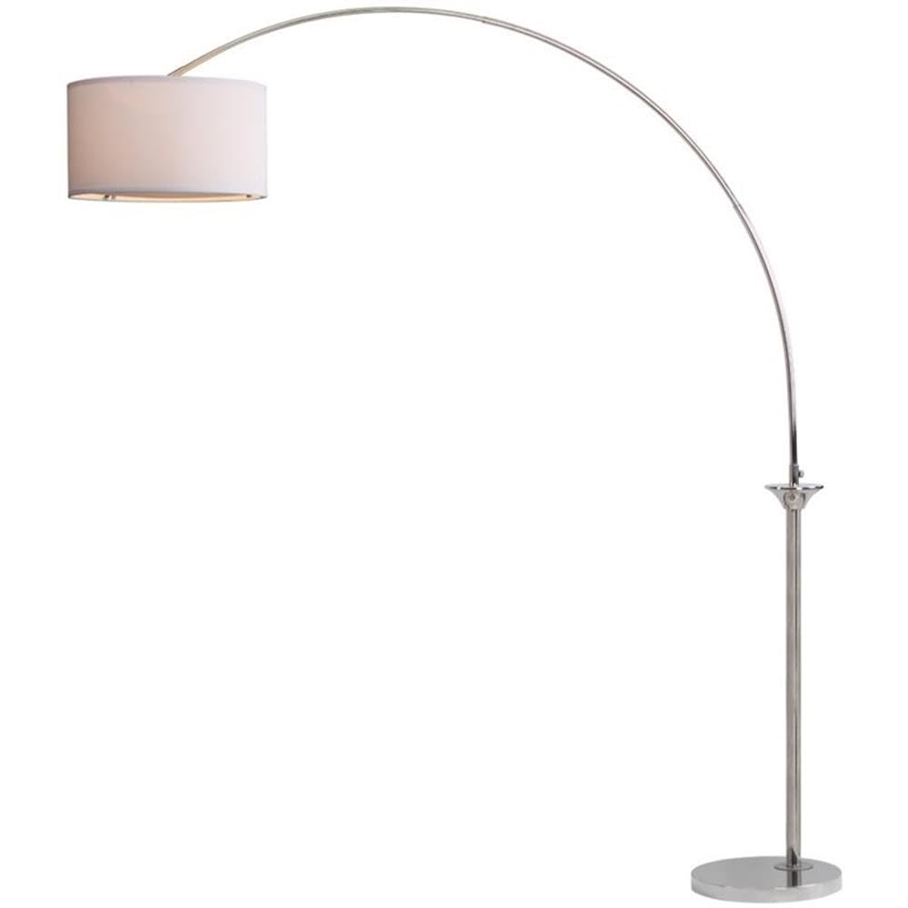 SAFAVIEH Mira Contemporary Modern Farmhouse 84-inch Arc Floor Lamp - Nickel Finish with Included LED Bulb for Living Room, Bedroom & Home Office Lighting | Perfect for Reading Nooks and Cozy Corners