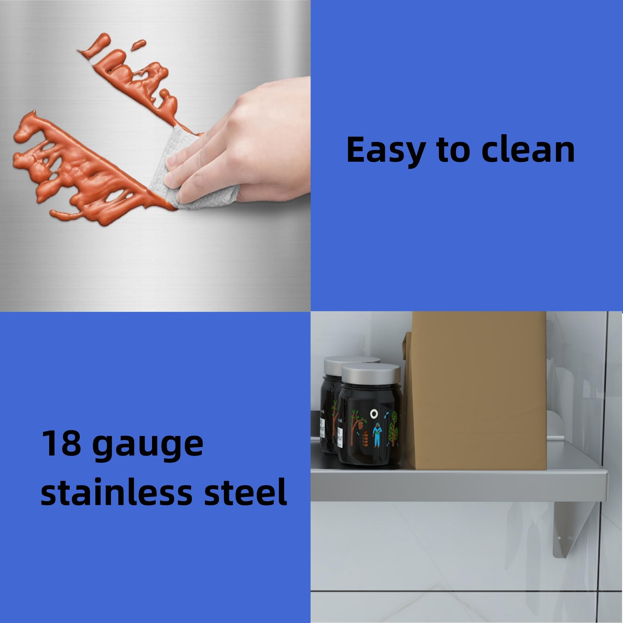 Stainless Steel Wall Mount Shelf - 12