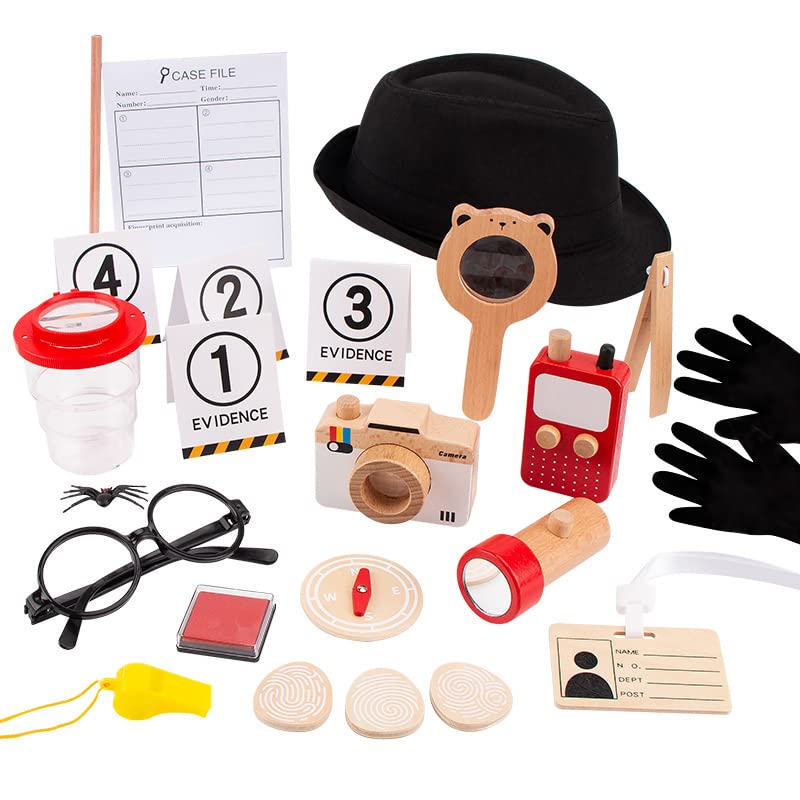 Kids Spy Kit - Detective Costume with Fingerprint Toys & Magnifying Glass | Science Investigation Set for Ages 5-12 | Birthday Gift & Role Play
