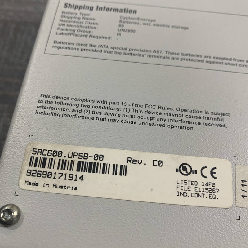 APC UPS Battery Unit 5AC600.UPSB 00 - Replacement Power Supply for PLC Systems | Reliable Backup Power for Industrial Equipment & Office Electronics