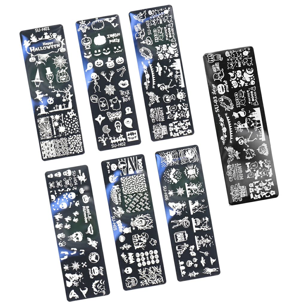 Halloween Nail Stencil Kit - 10 Professional Nail Art Stamping Plates with Scary Designs for Halloween Manicures - Perfect for DIY Nail Art, Costume Parties & Spooky Makeovers