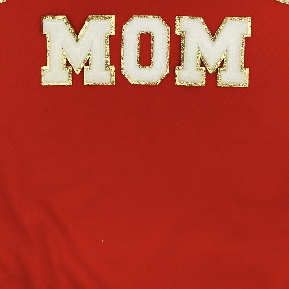 Football Mom Chenille Patch Sweatshirt - Comfortable Pullover for Sports Parents - Perfect for Game Day, Sideline Cheering & Team Spirit