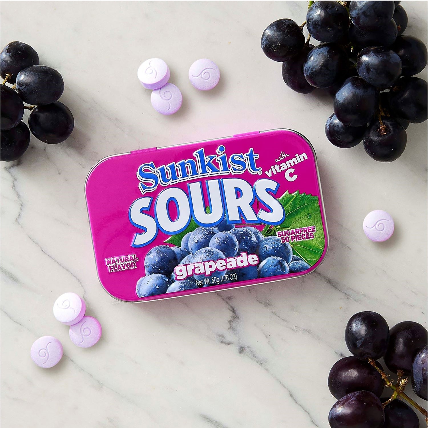 Big Sky Sour Grapeade Sugar Free Mints - 6 Count Tin | Refreshing Breath Freshener for Work, Travel & After Meals