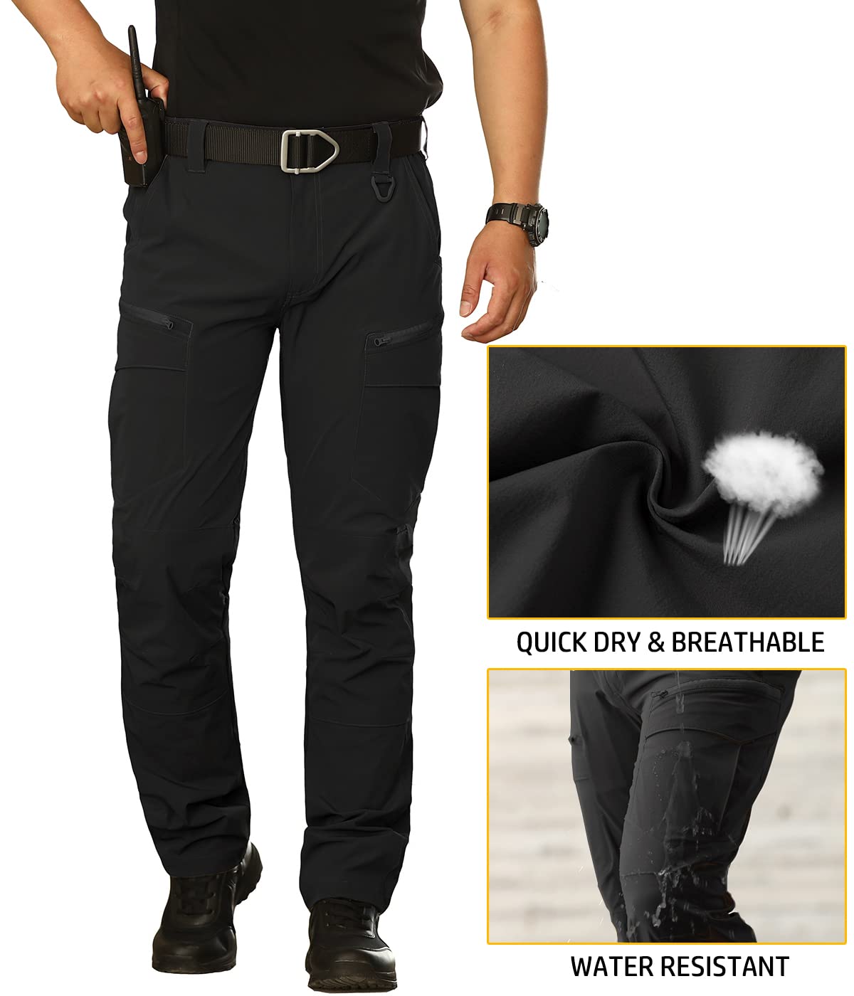NAVEKULL Men's Lightweight Tactical Hiking Pants - Quick Dry, Stretchable Outdoor Cargo Pants with Multiple Pockets for Hiking, Camping & Work | Durable & Comfortable for Outdoor Adventures