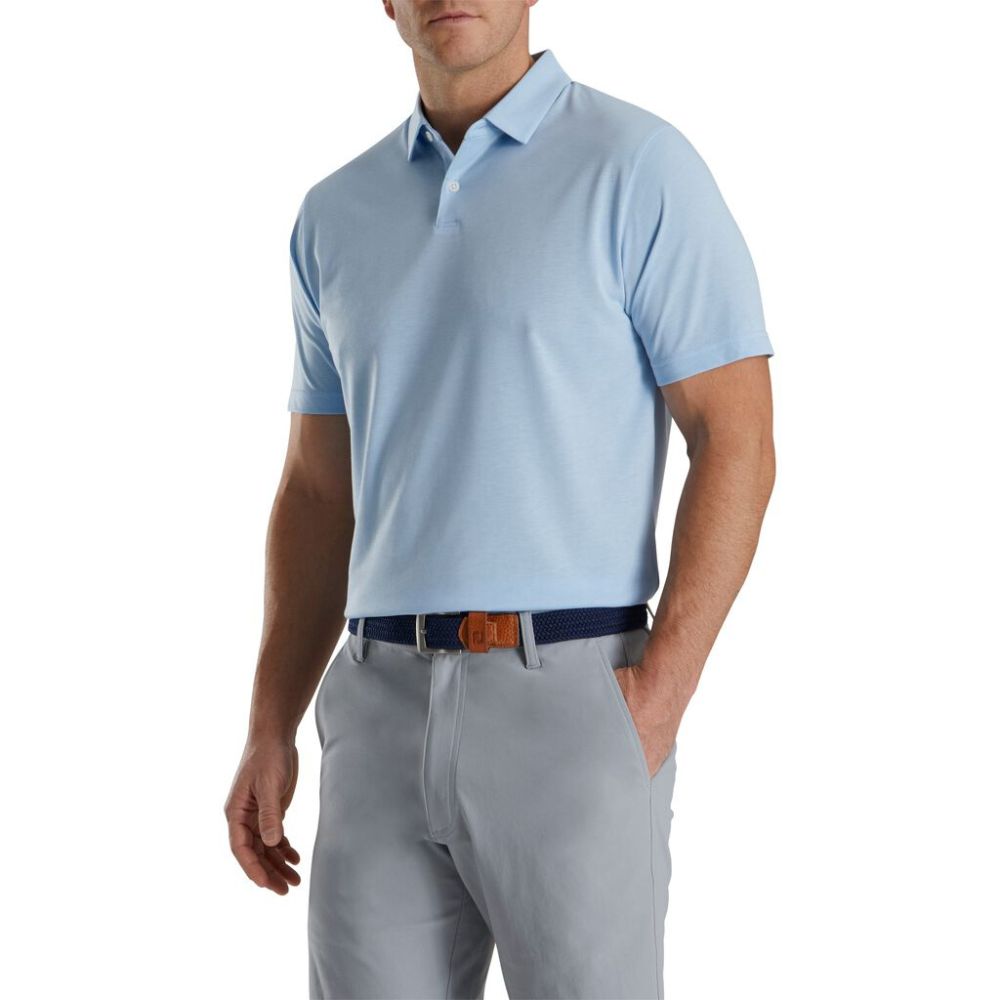Footjoy Men's Athletic Fit Solid Jersey Golf Polo Shirt - Moisture Wicking Performance Golf Apparel for Men - Perfect for Golf Course, Clubhouse & Casual Wear