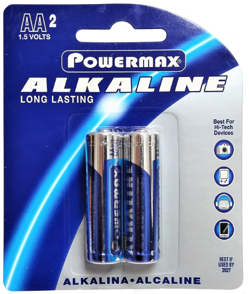 Powermax AA Alkaline Batteries - 12 Pack Long Lasting Power for Toys, Flashlights & Remote Controls
