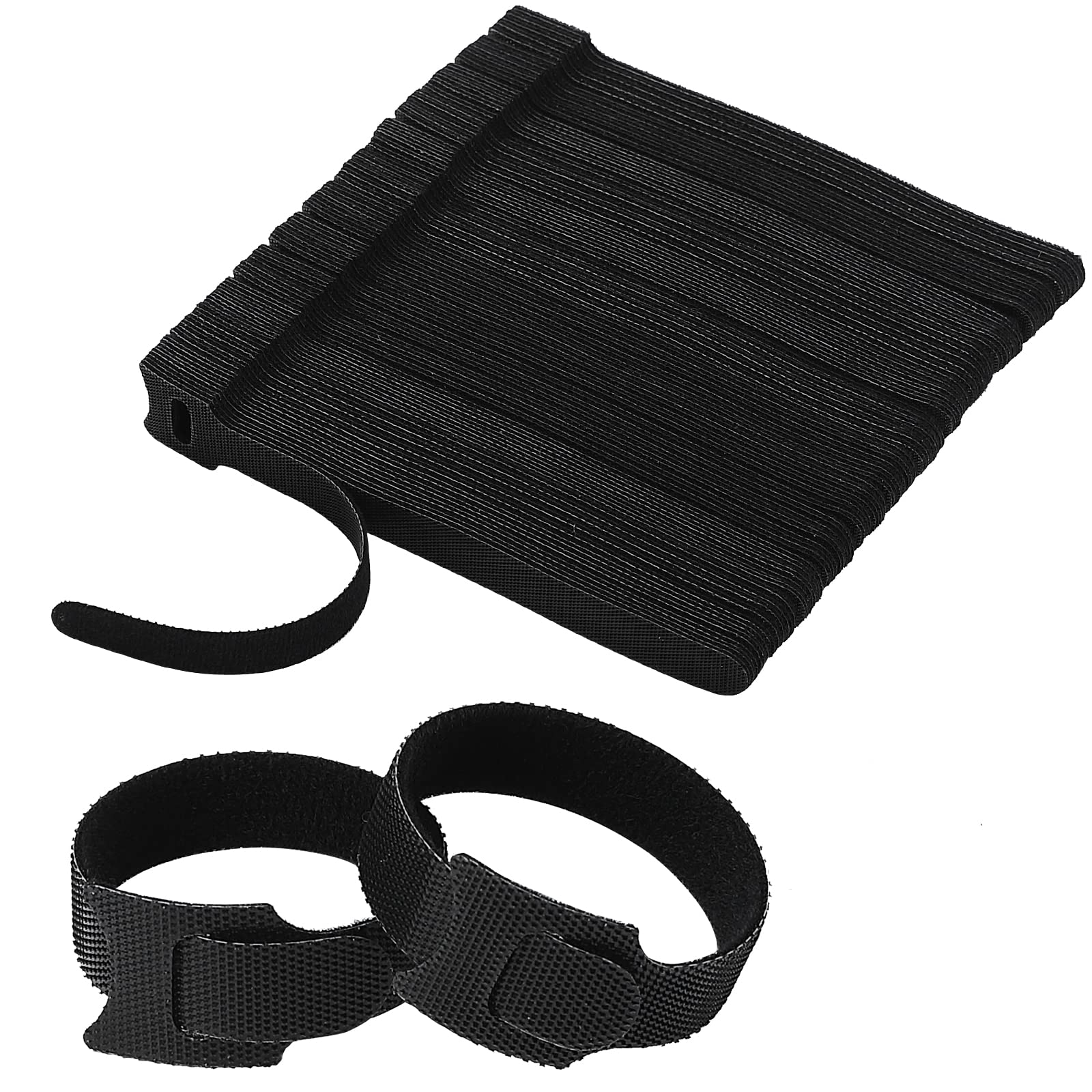 120 PCS Reusable Fastening Cable Ties - 6-Inch Adjustable Cord Organizers for Home Office, Electronics, Data Centers - Black - Perfect for Wire Management & Cable Organization