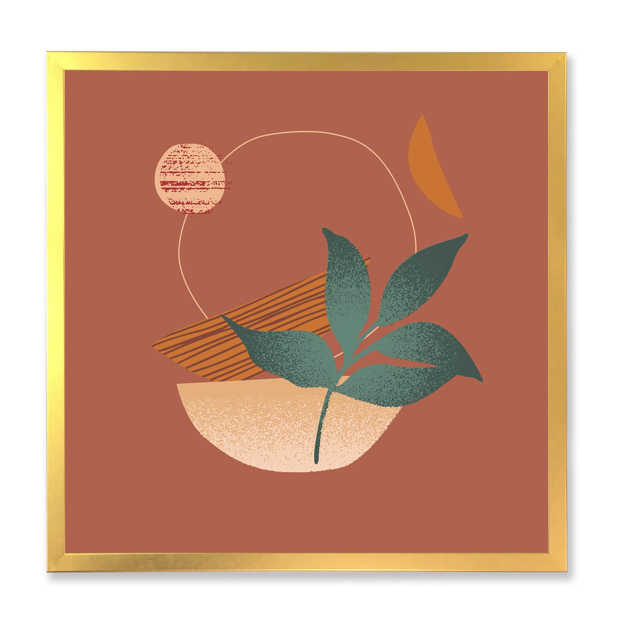 Tropical Leaf Silhouettes Wall Art - Modern Framed Botanical Decor for Living Room, Bedroom & Office - Nature-Inspired Home Décor