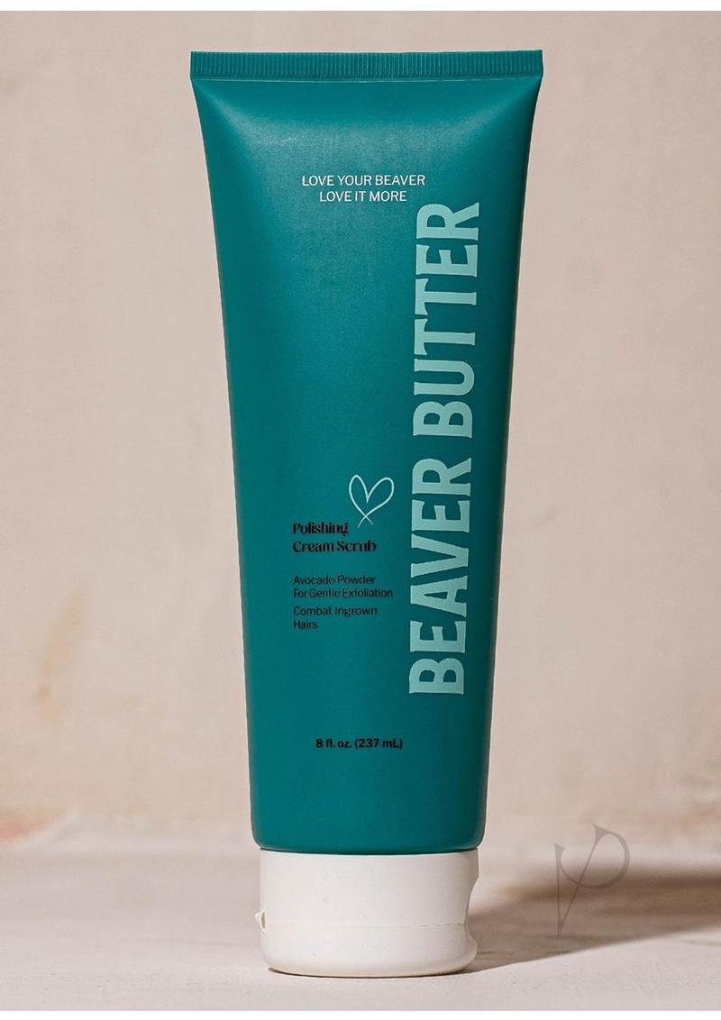 Beaver Butter Exfoliating Polish - 8oz Natural Body Scrub for Smooth Skin | Exfoliating Cream for Dry Skin & Keratosis Pilaris | Perfect for Shower & Spa Day Self Care Routine