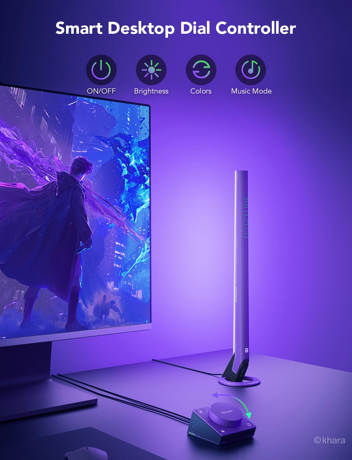 Govee x Evangelion Smart LED Gaming Light Bars with Wi-Fi & Music Sync, 62 Scene Modes, Alexa & Google Assistant Compatible - Perfect for Game Room Decor, PC Setup, and Anime Themed Lighting