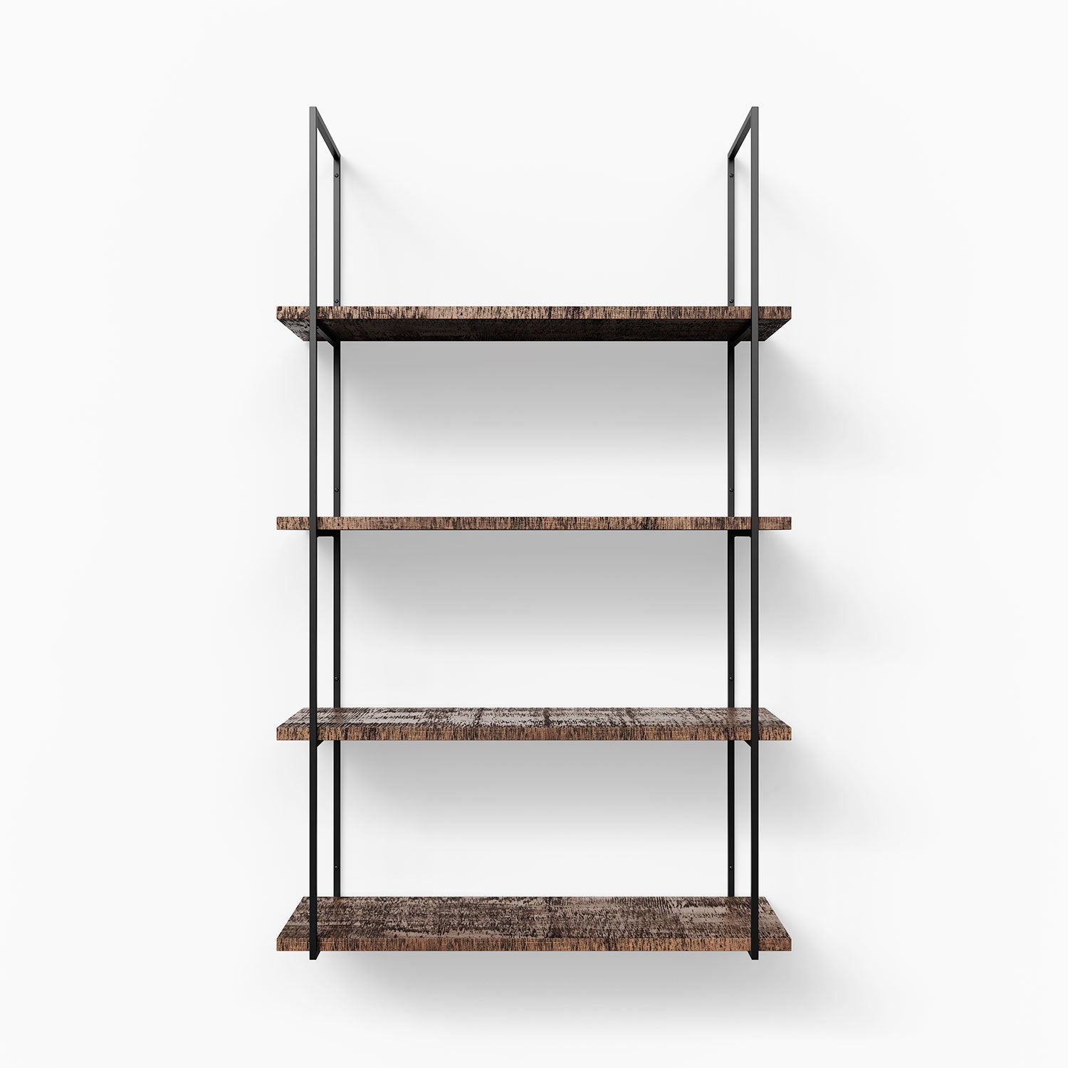 Lloyd Nutmeg Rustic 4 Tiered Shelf - Wooden Wall Mounted Display Shelf for Home Decor, Books & Plants | Perfect for Living Room, Bedroom & Office Organization