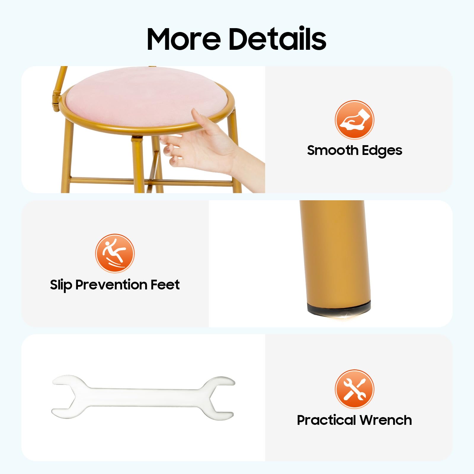Elegant Pink Velvet Vanity Stool with Butterfly Bow Tie Backrest & Metal Frame - Comfortable Dresser Seat for Bedroom, Makeup, Lounge - Also Perfect for Kitchen, Pub, Breakfast Nook & Coffee Dining Areas