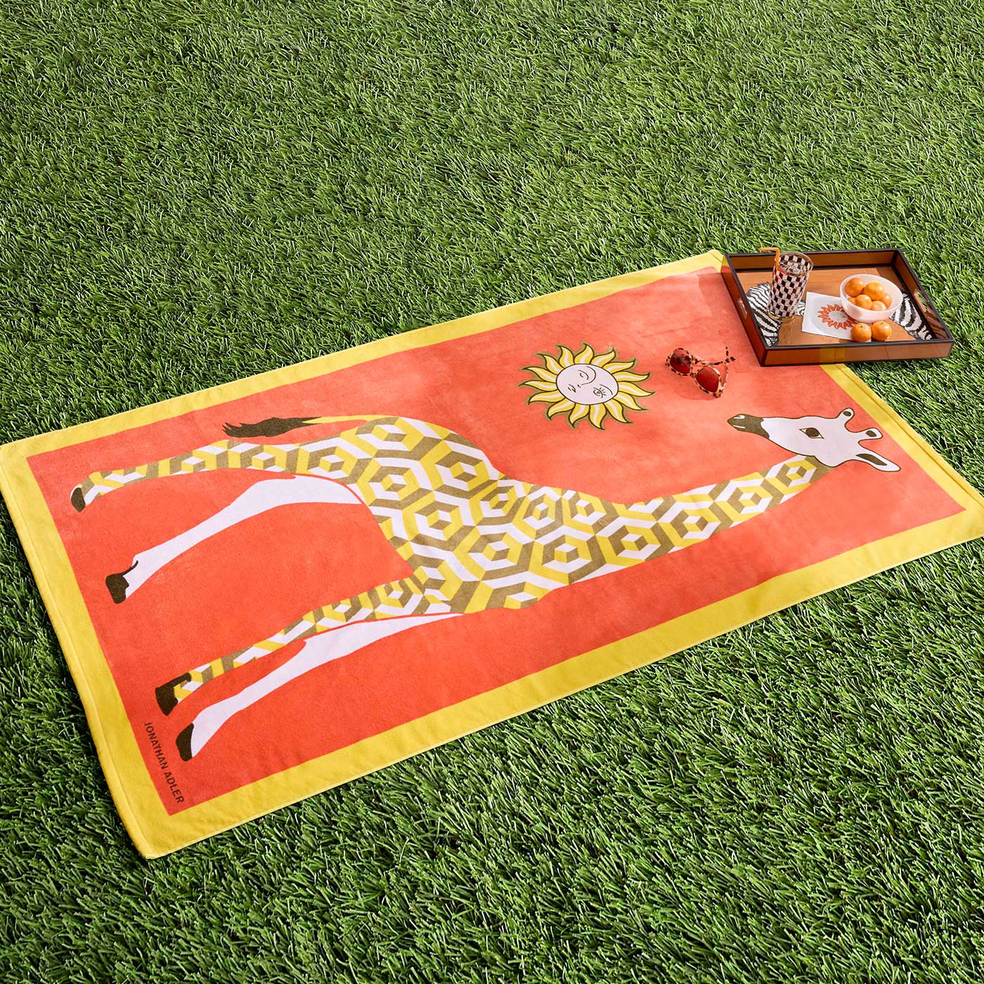 Soft & Absorbent Giraffe Print Beach Towel - Large 60